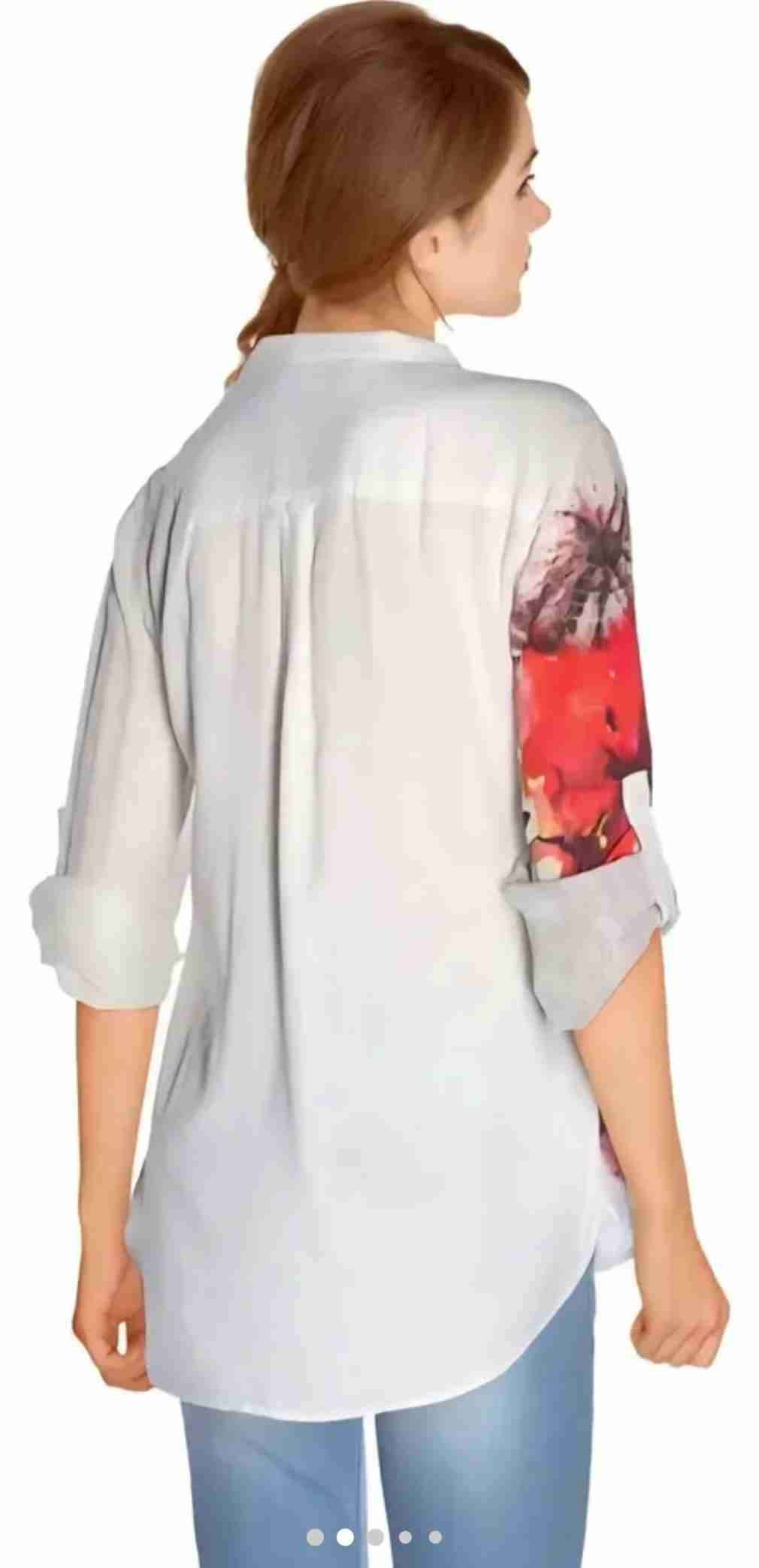 Blusa Manga Larga Estampada Flor Gigante, Desigual - miniatura 2