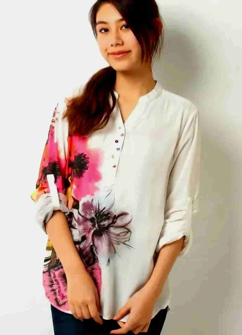 Blusa Manga Larga Estampada Flor Gigante, Desigual - miniatura 3