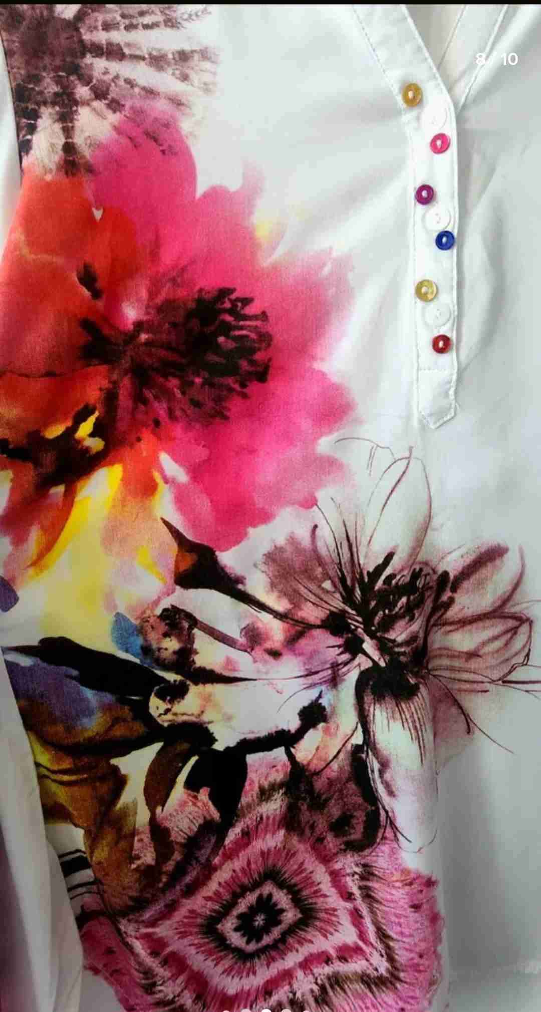 Blusa Manga Larga Estampada Flor Gigante, Desigual - miniatura 6