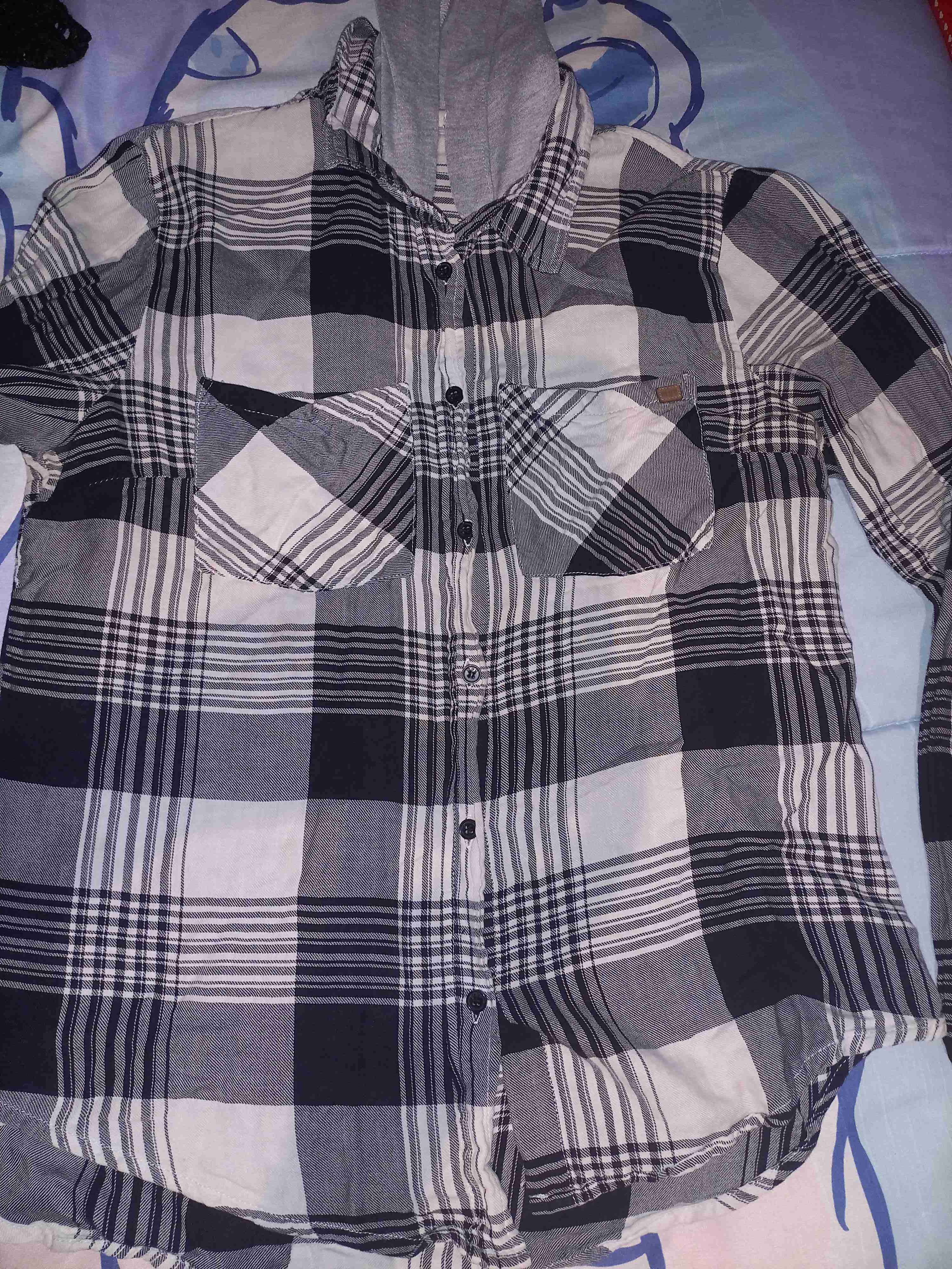 Camisa a cuadros con capucha - miniatura 1