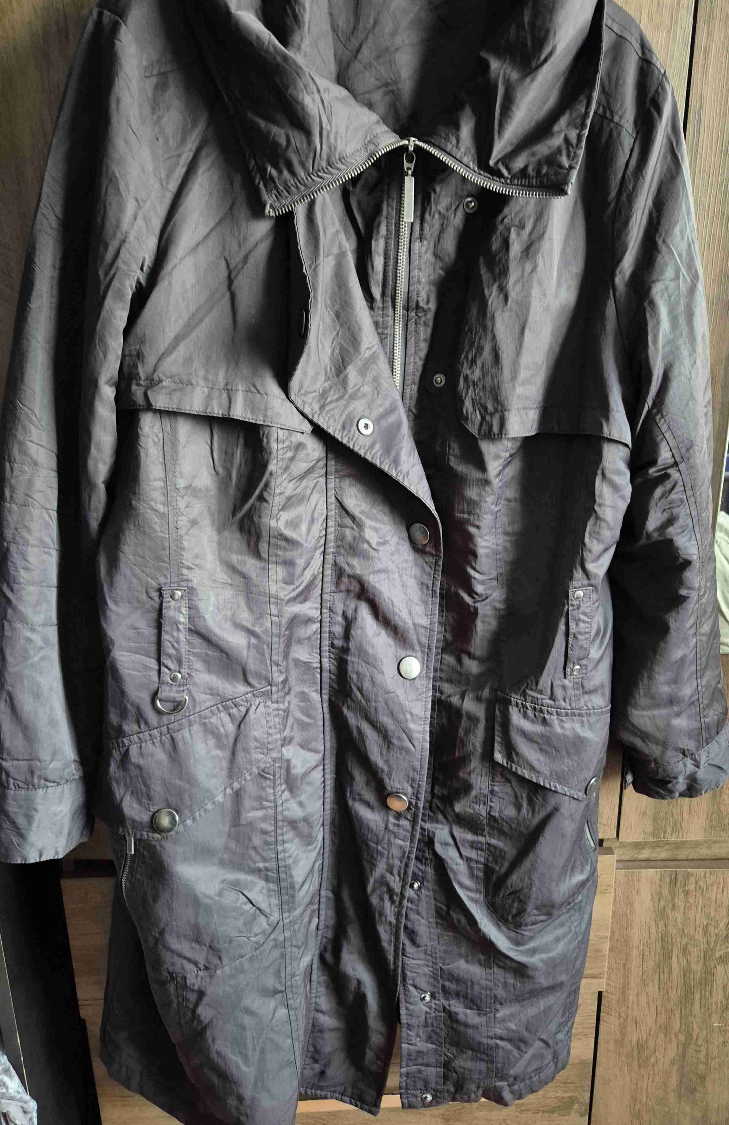 Parka larga grafito con capucha - miniatura 1