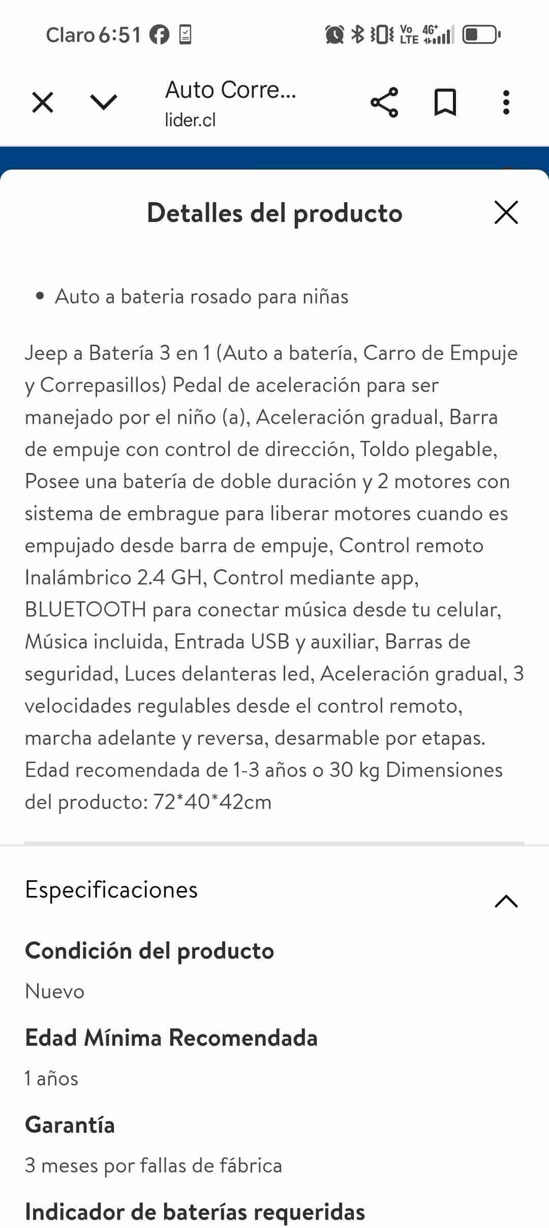 Jeep de paseo rosa con toldo - miniatura 6