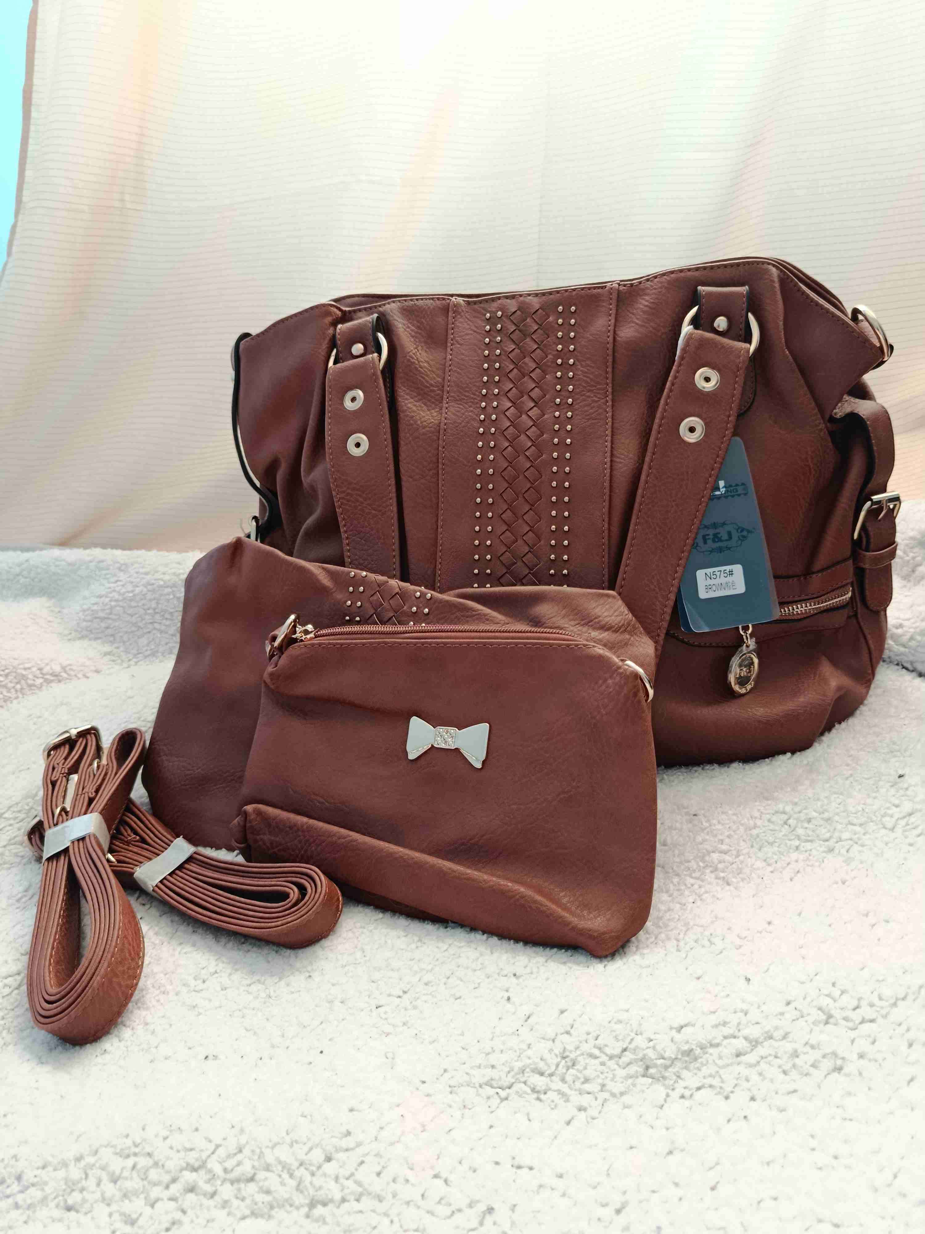 Set de bolso y carteras marrón - miniatura 1