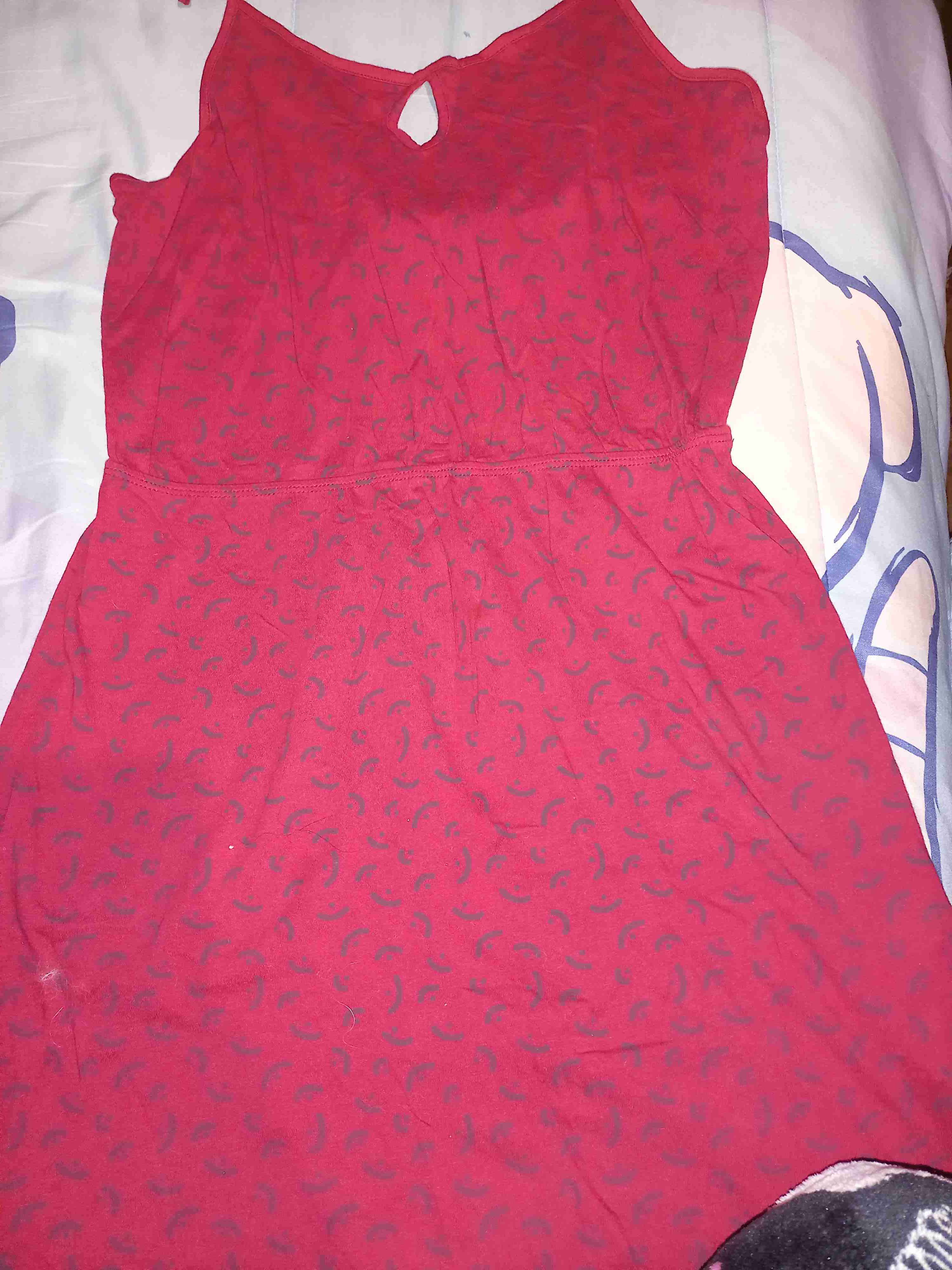 Vestido rojo estampado - miniatura 1