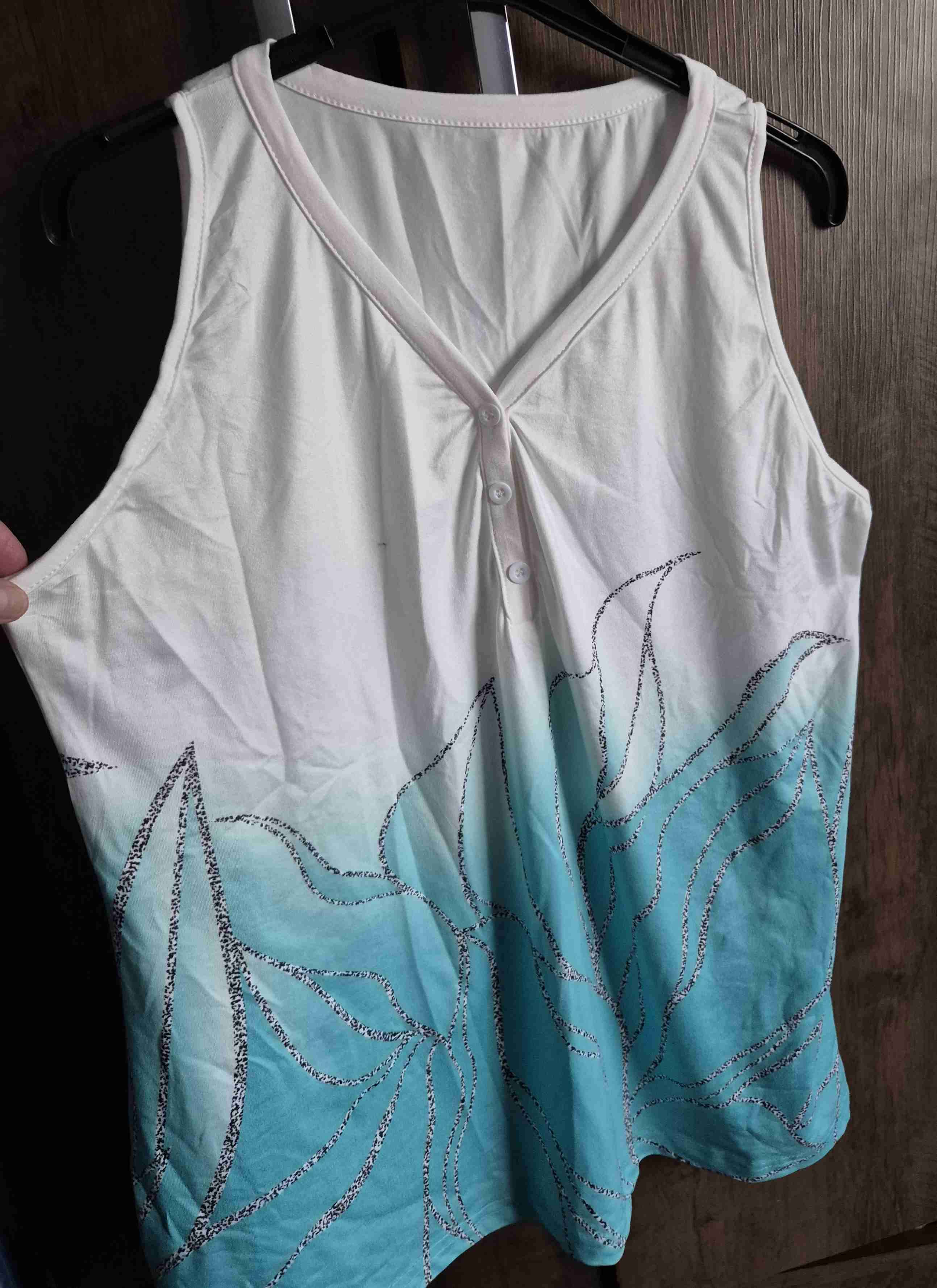 Polera sin mangas blanca y verde - miniatura 1