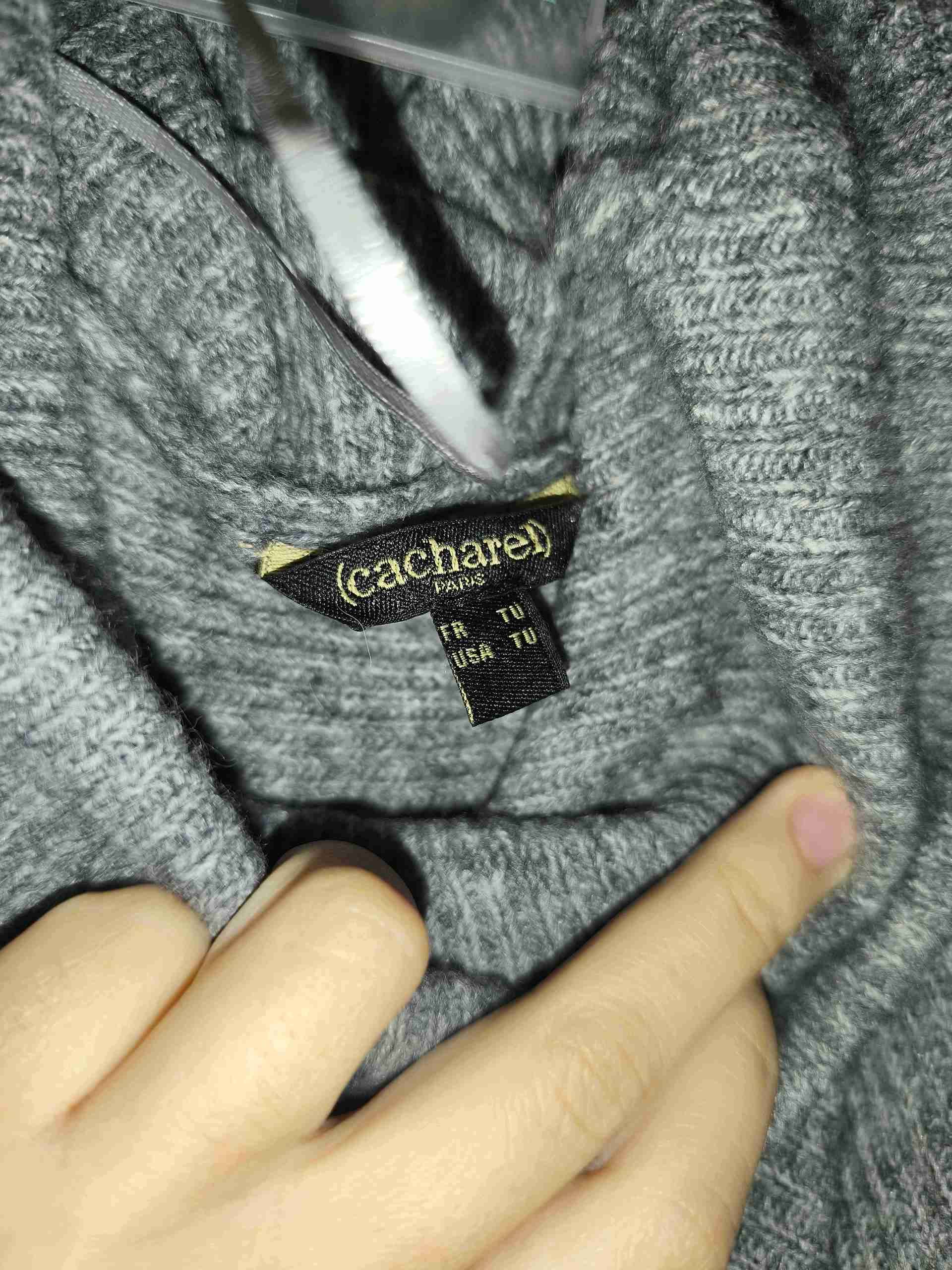 Capa de lana gris (poncho) - miniatura 3