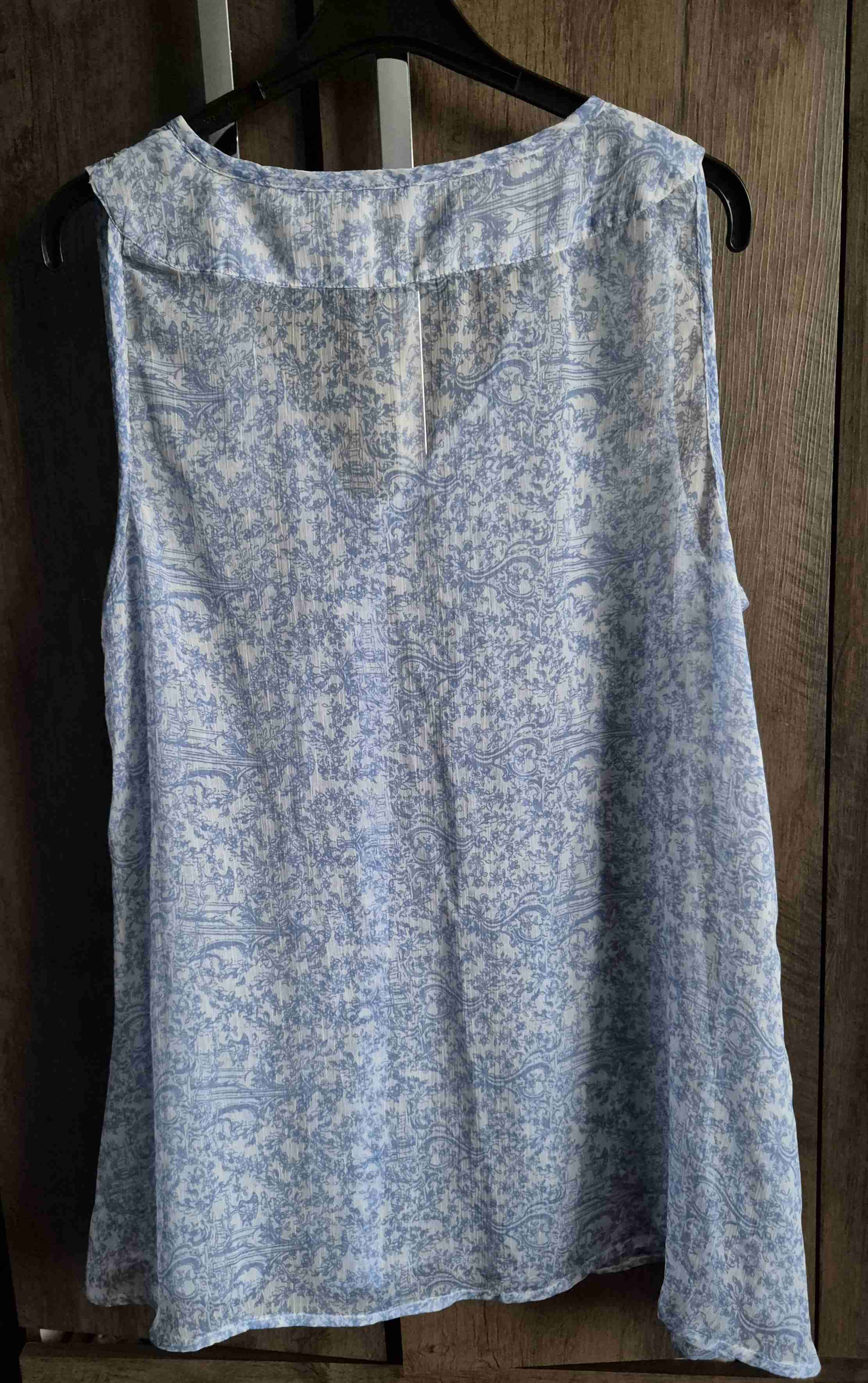 Blusa Gasa Cacharel sin mangas estampada azul - miniatura 2