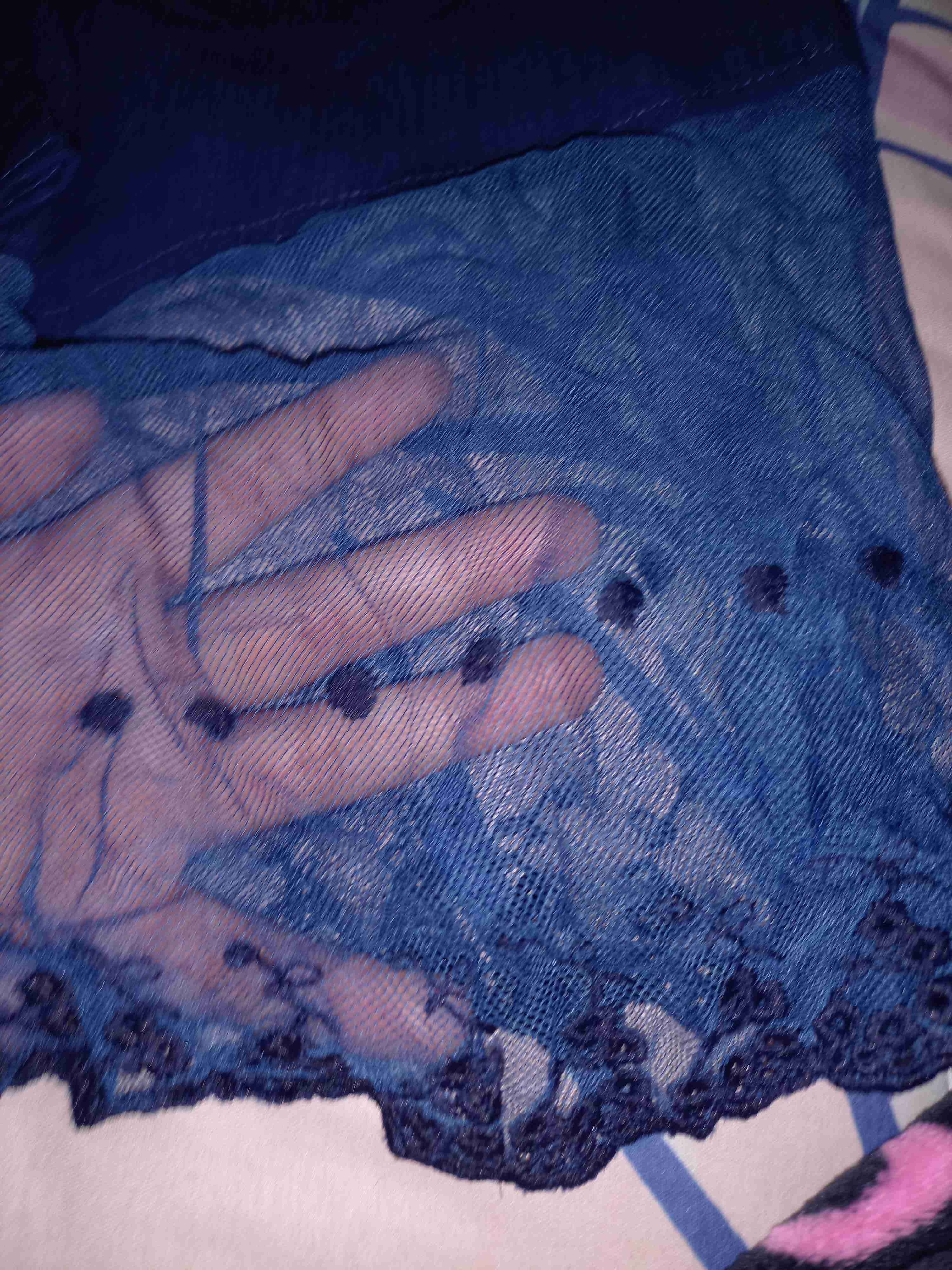 Blusa azul con encaje - miniatura 4