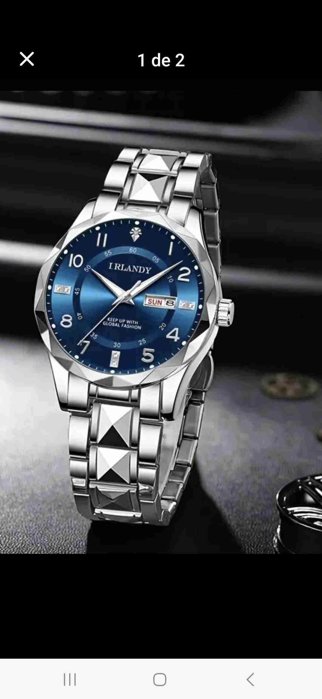 Reloj acero inoxidable azul - miniatura 1