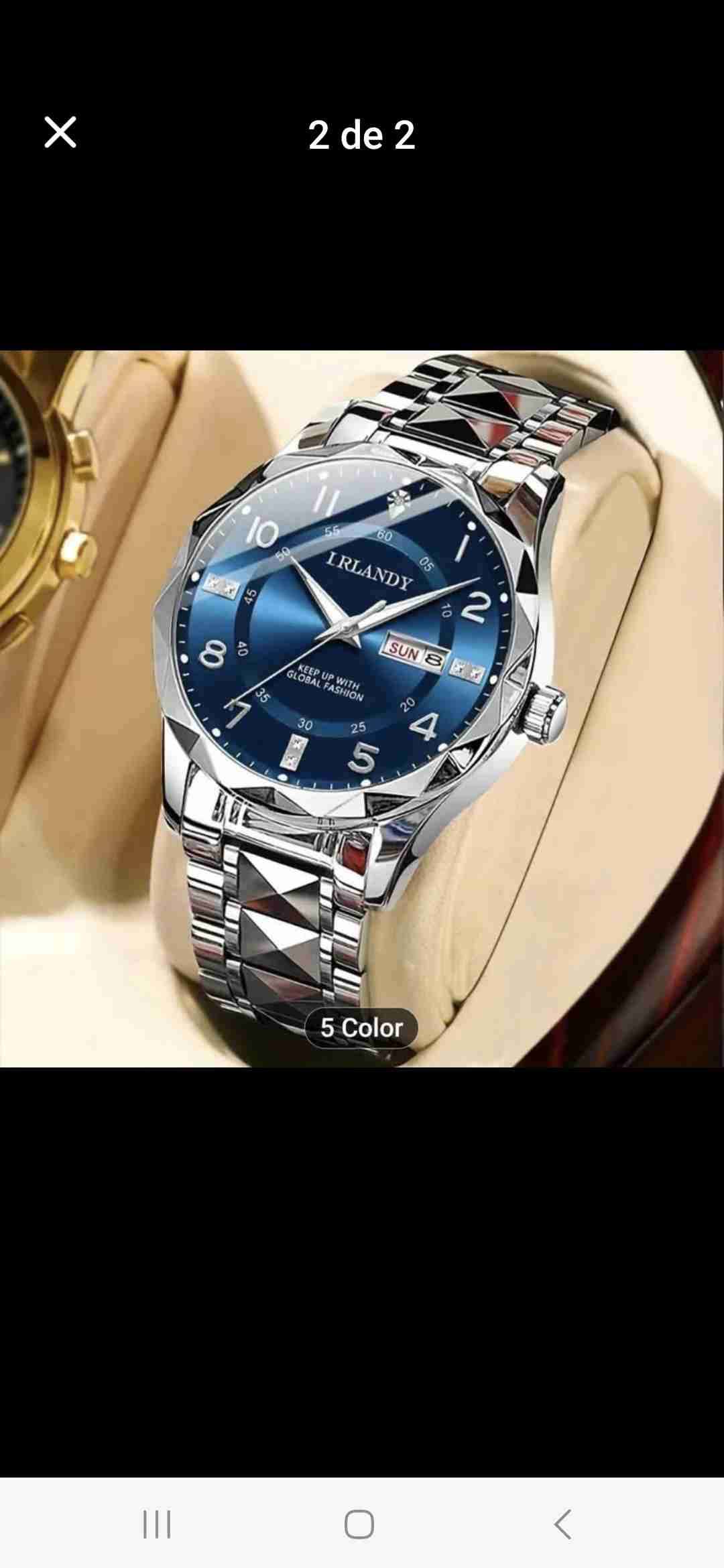 Reloj acero inoxidable azul - miniatura 2