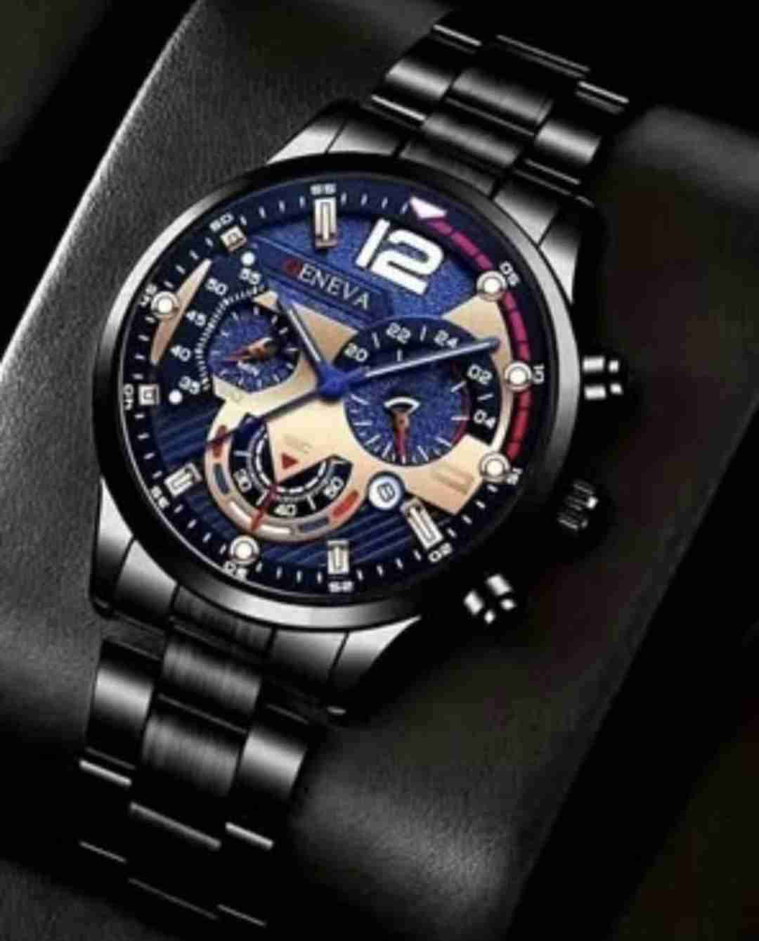 Reloj deportivo Geneva negro y azul - miniatura 2