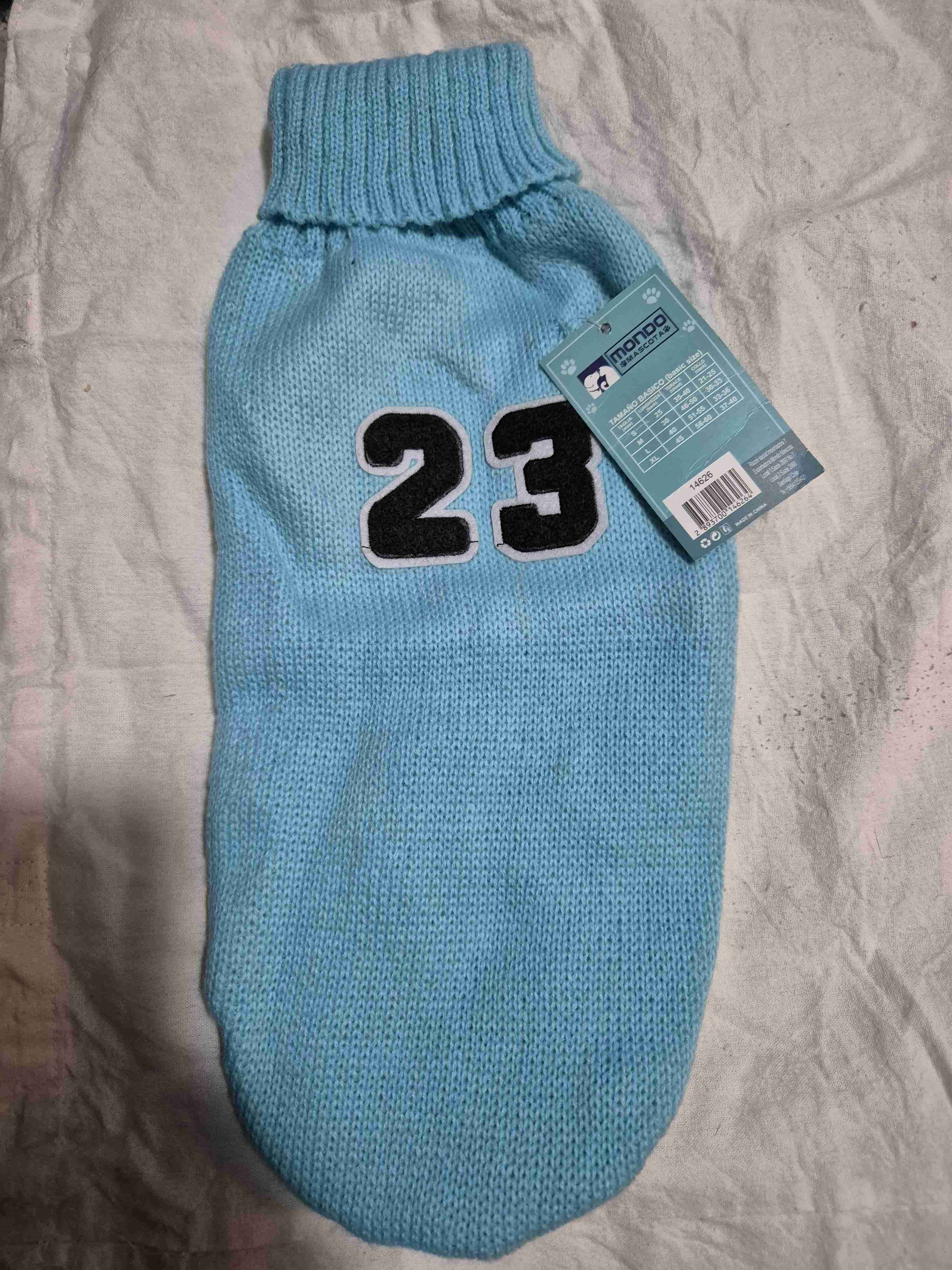 Suéter azul para perro talla L - miniatura 1