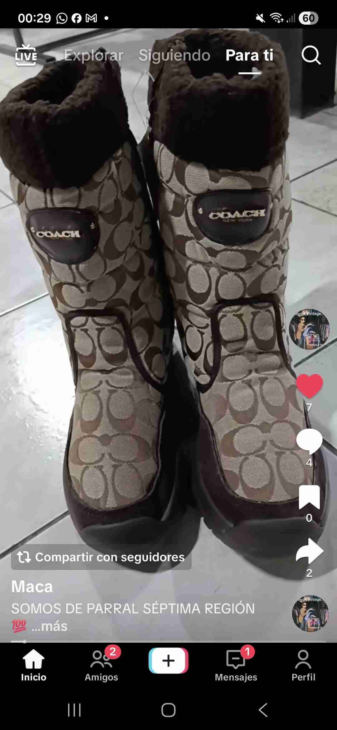 Botas unisex Coach diseño monograma