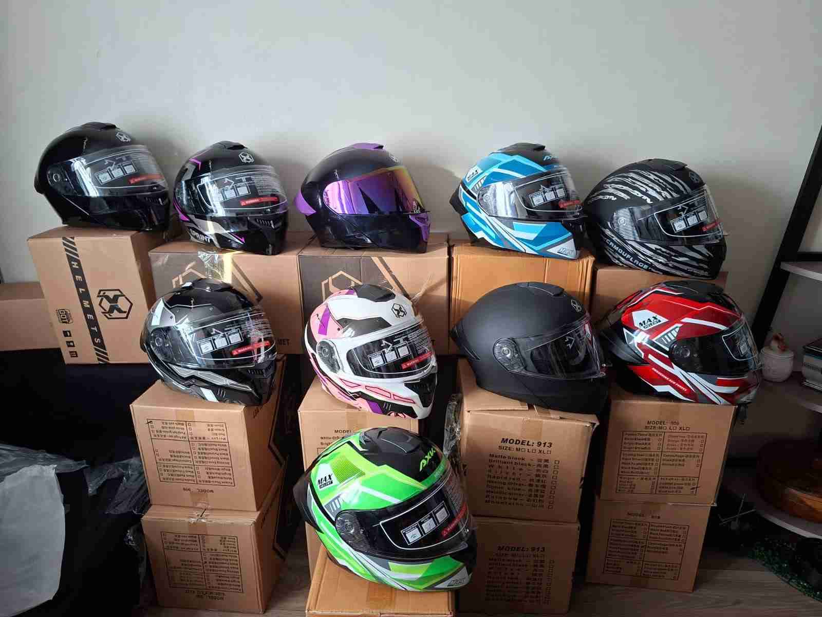 Casco abatible  de moto  certificado dot - miniatura 1