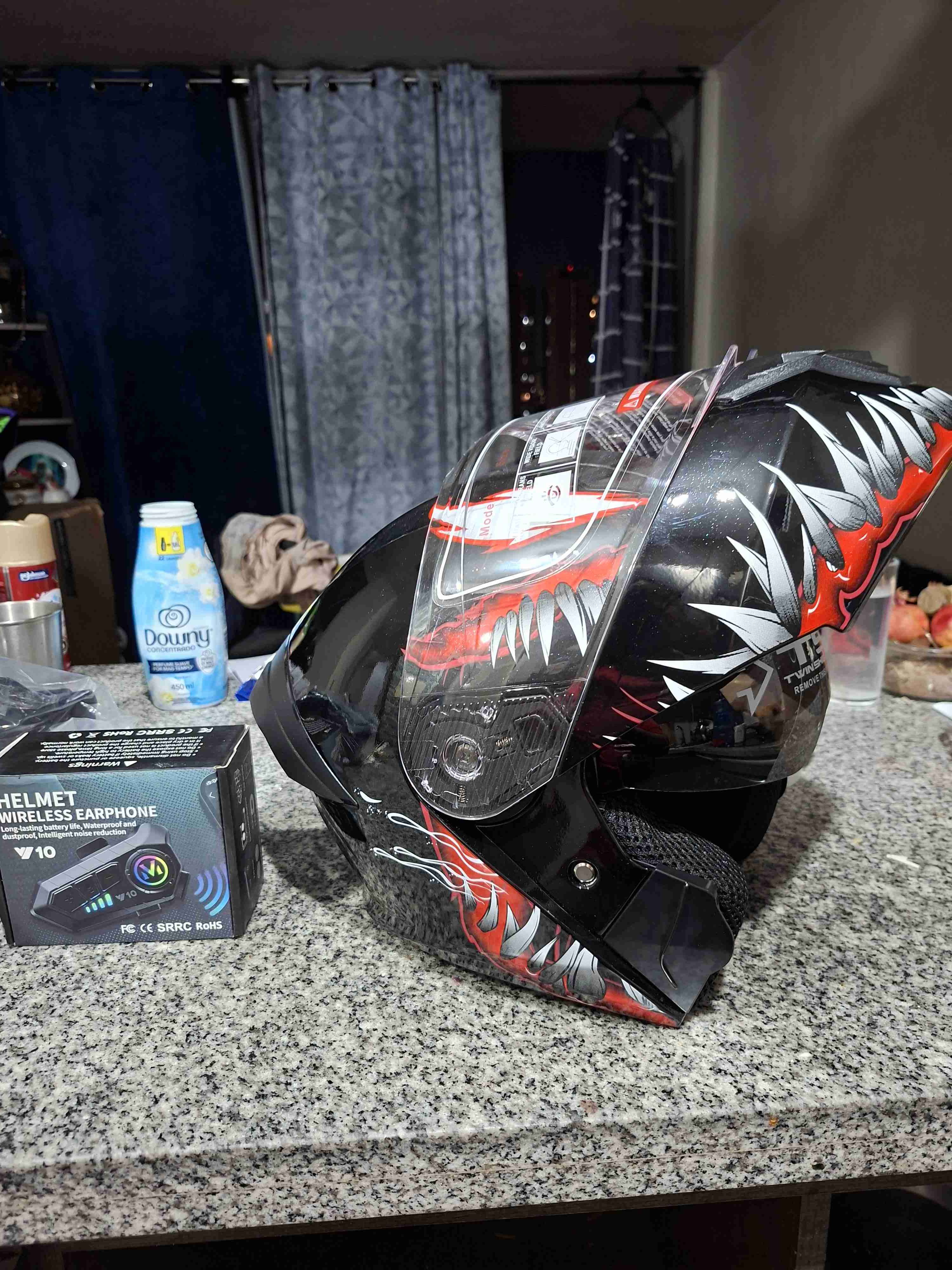 Casco abatible  de moto  certificado dot - miniatura 2