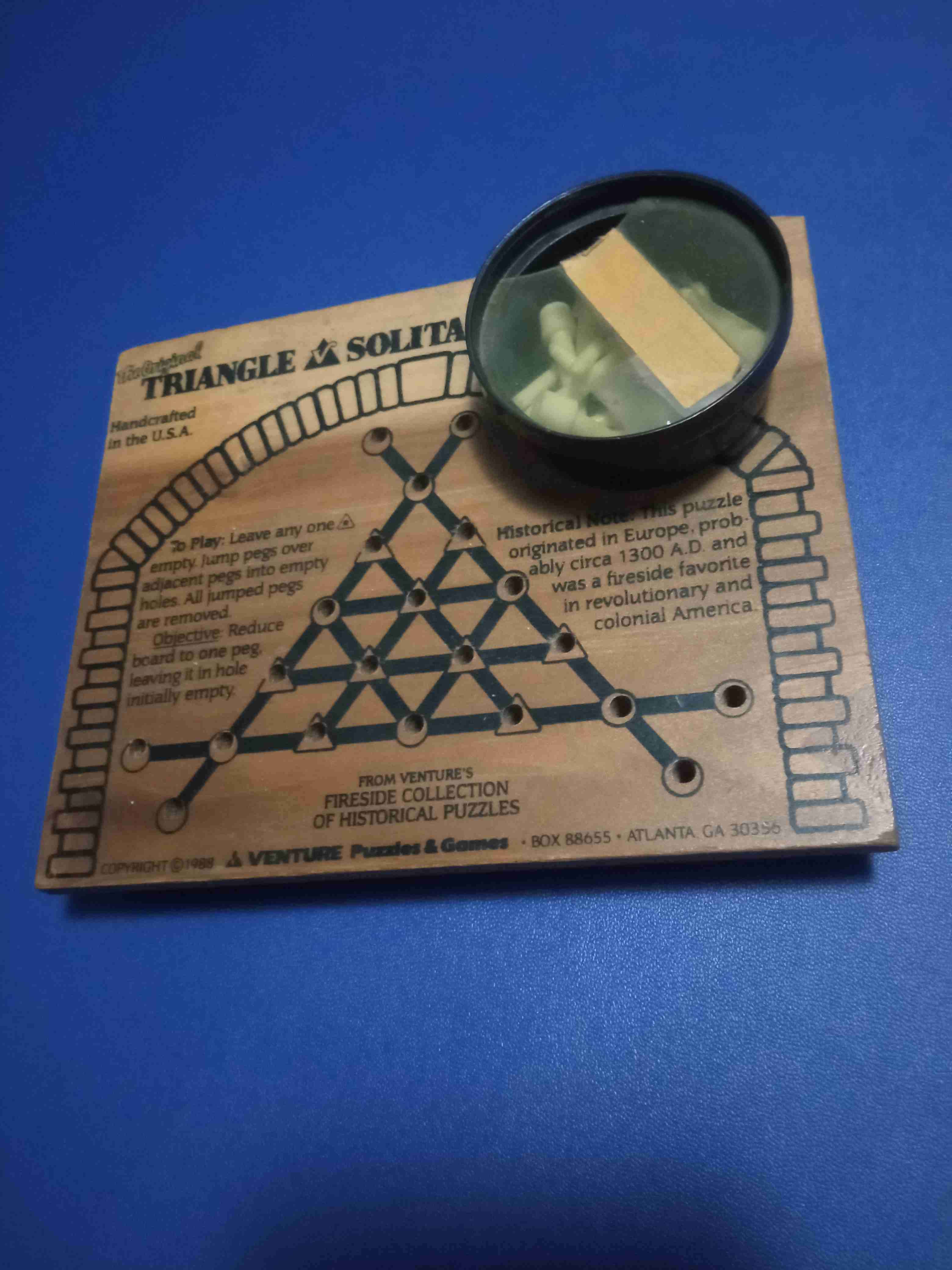 Juego de tablero Triangle Solitaire año 1988 – - miniatura 2