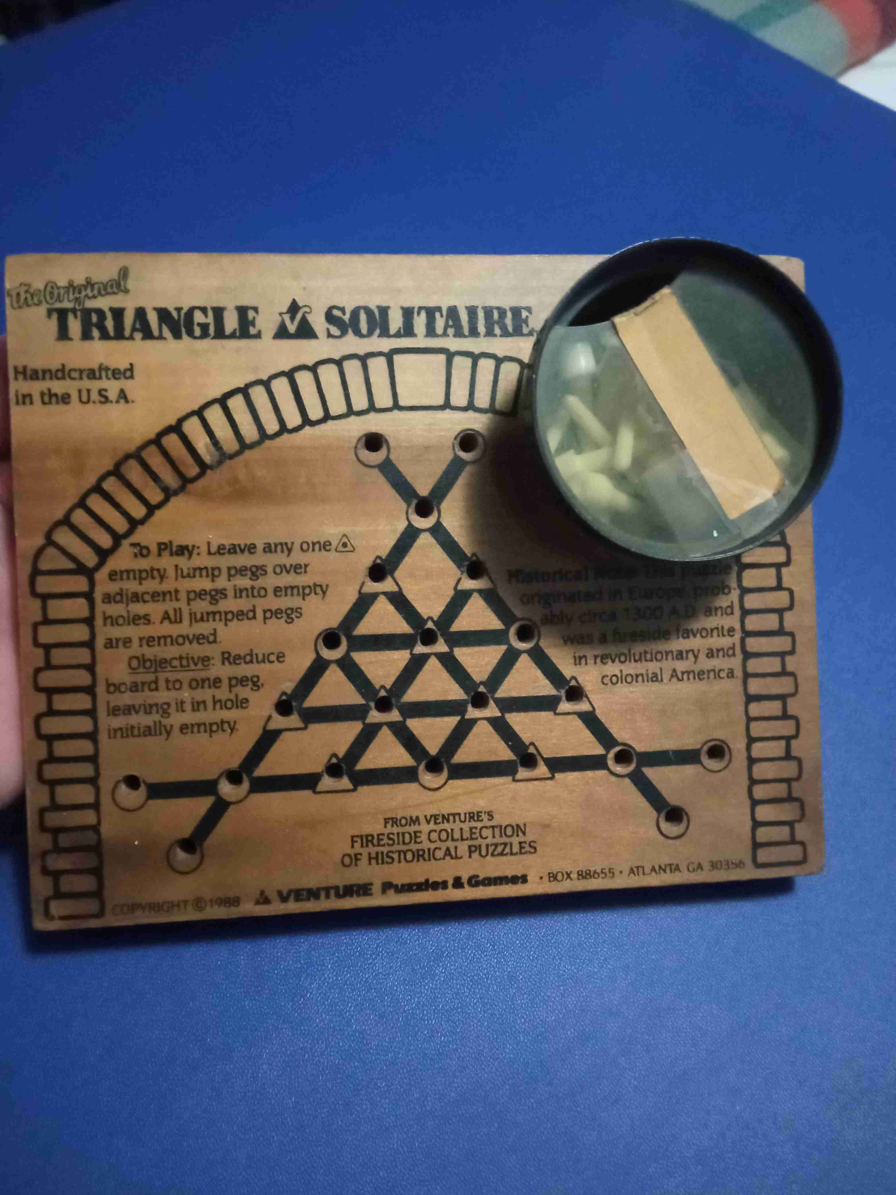 Juego de tablero Triangle Solitaire año 1988 – - miniatura 3