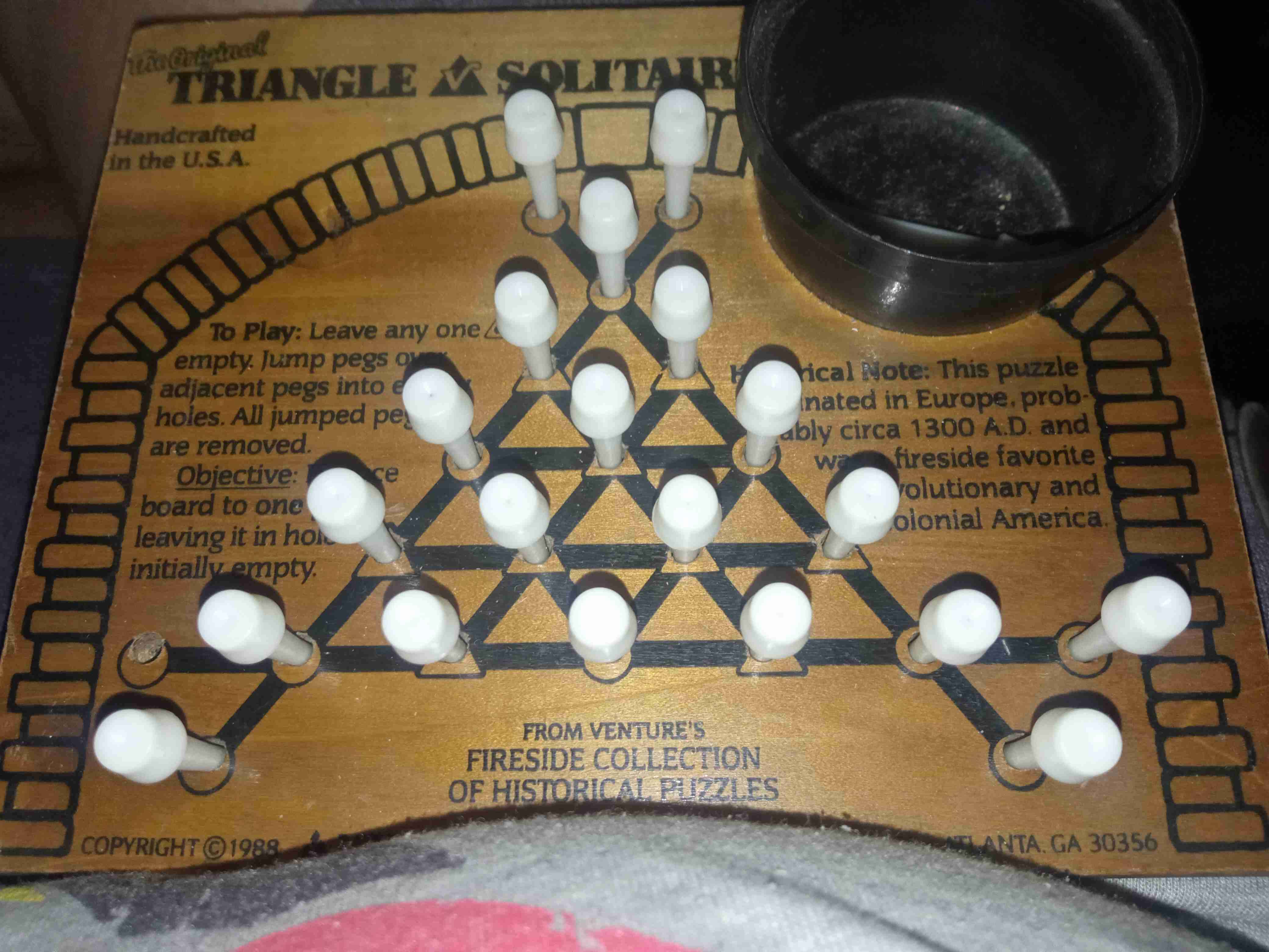 Juego de tablero Triangle Solitaire año 1988 – - miniatura 4