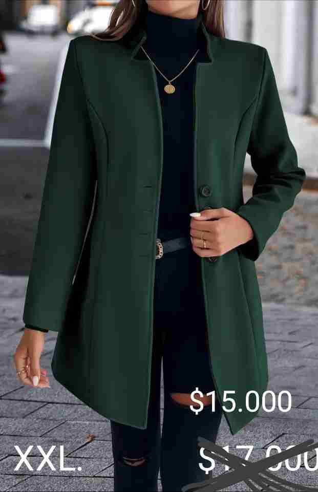 Abrigo verde oscuro mujer - miniatura 1