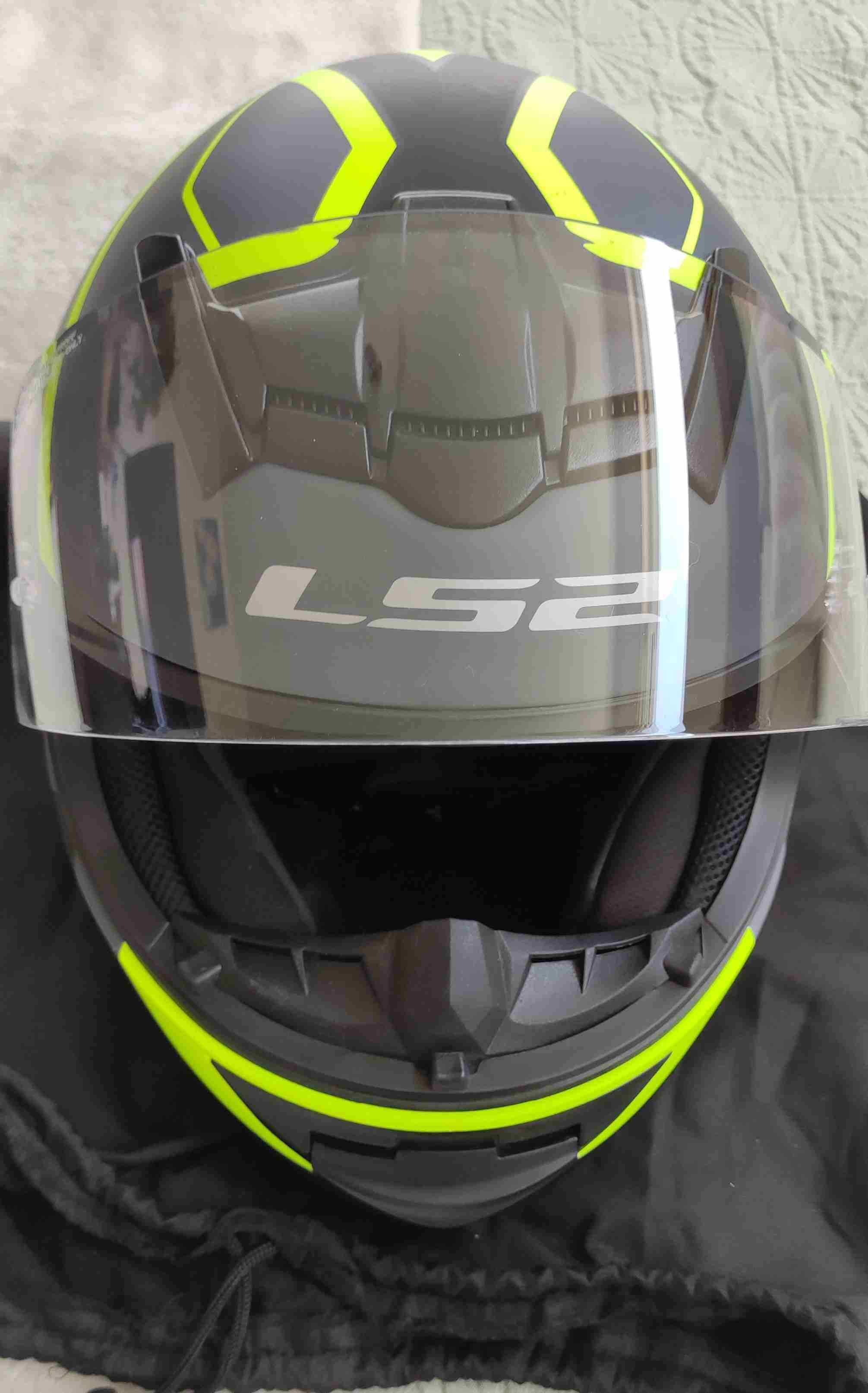 Casco LS2 negro y amarillo - miniatura 2