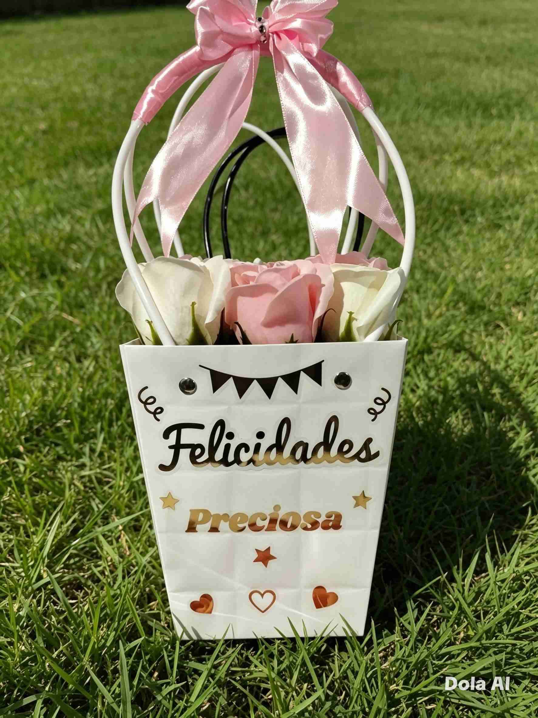 Arreglo floral con rosas artificiales