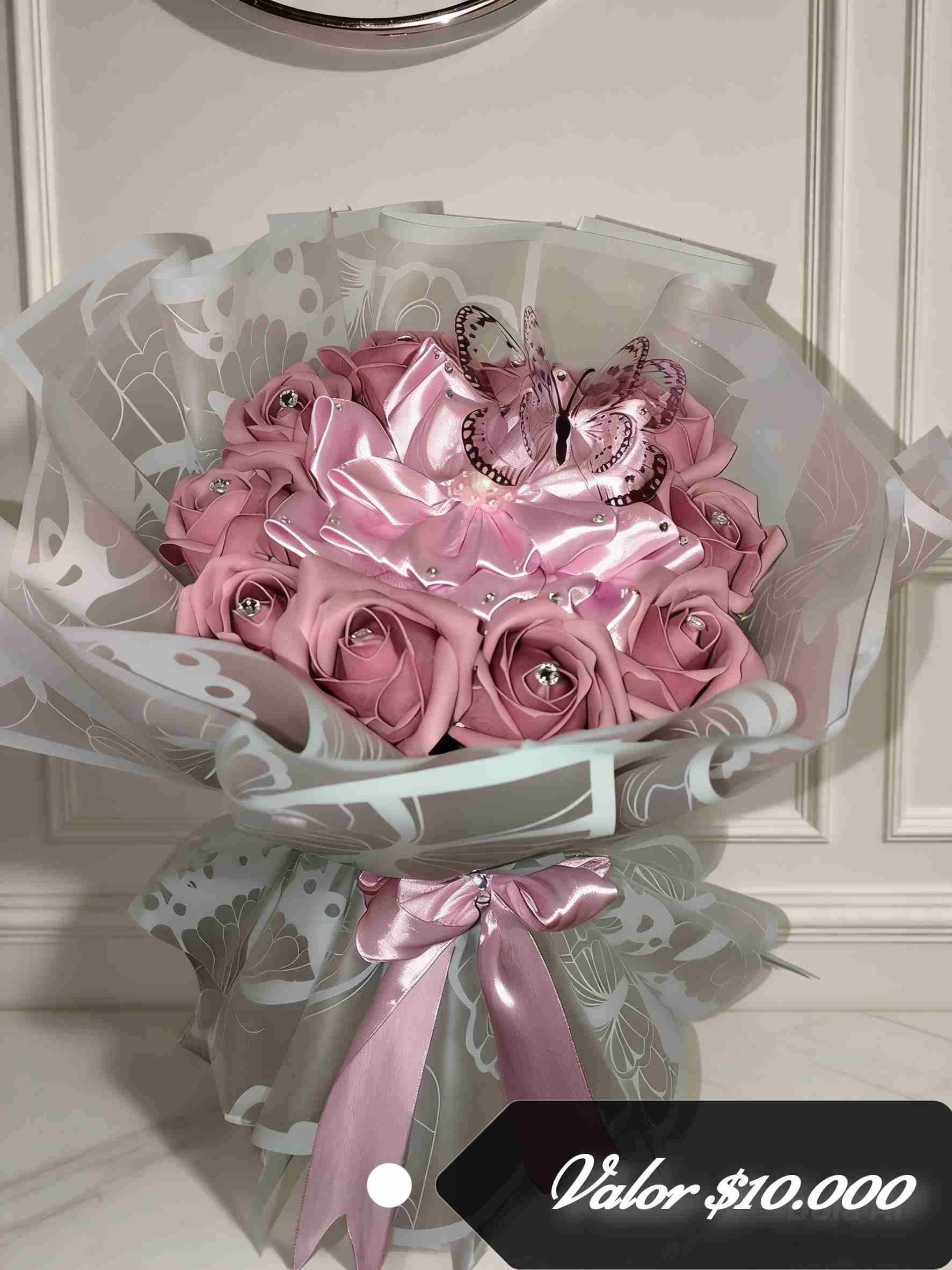 Ramo de flores artificiales rosadas