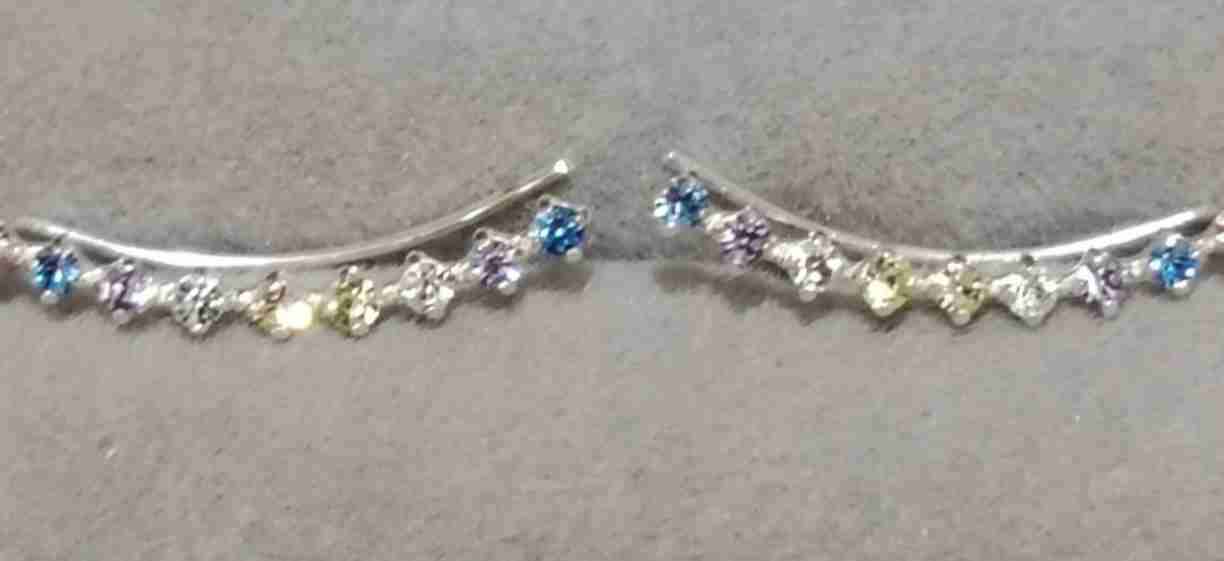 Pendientes coloridos en plata