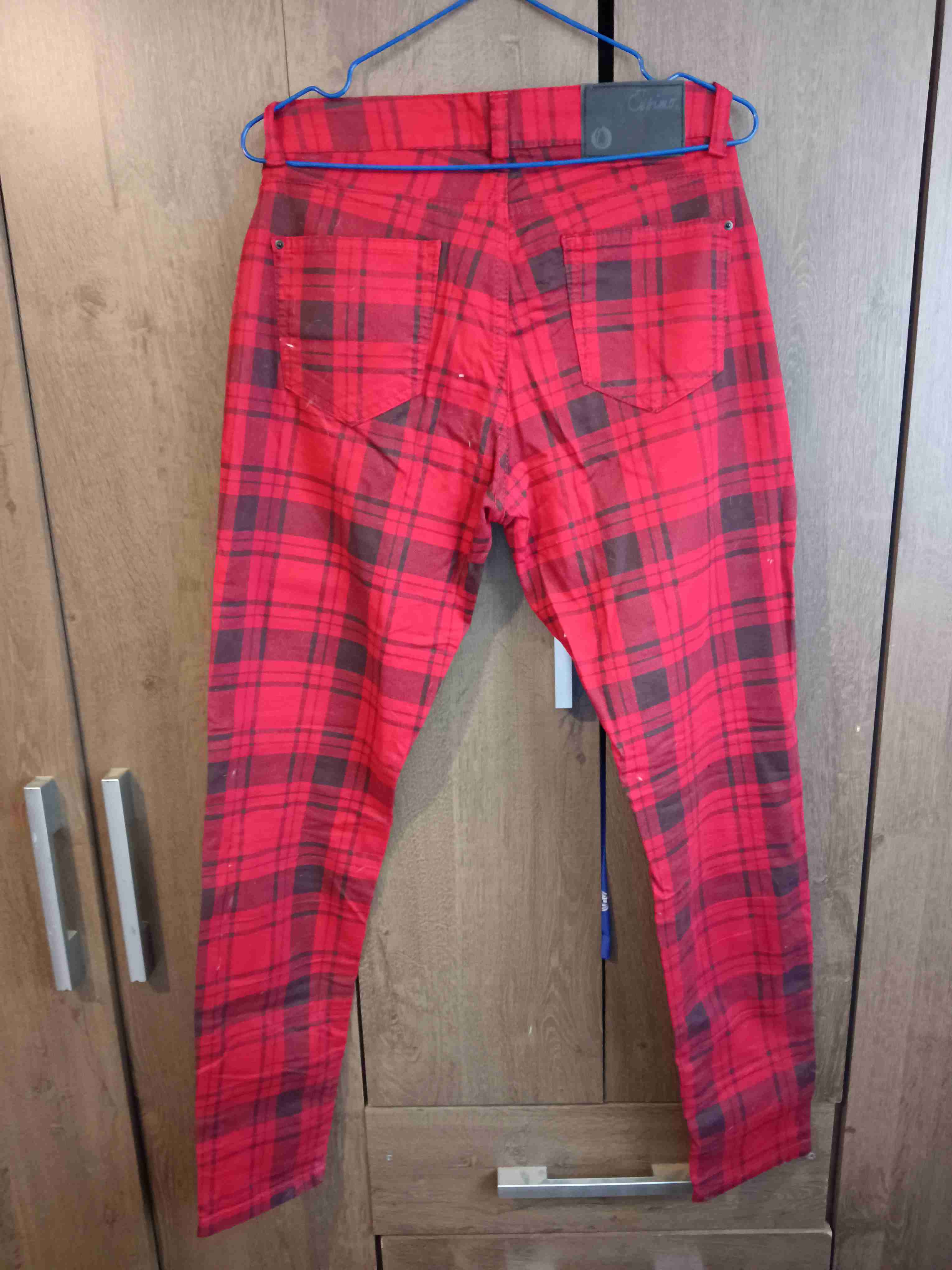 Jeans rojos a cuadros talla 40 - miniatura 3