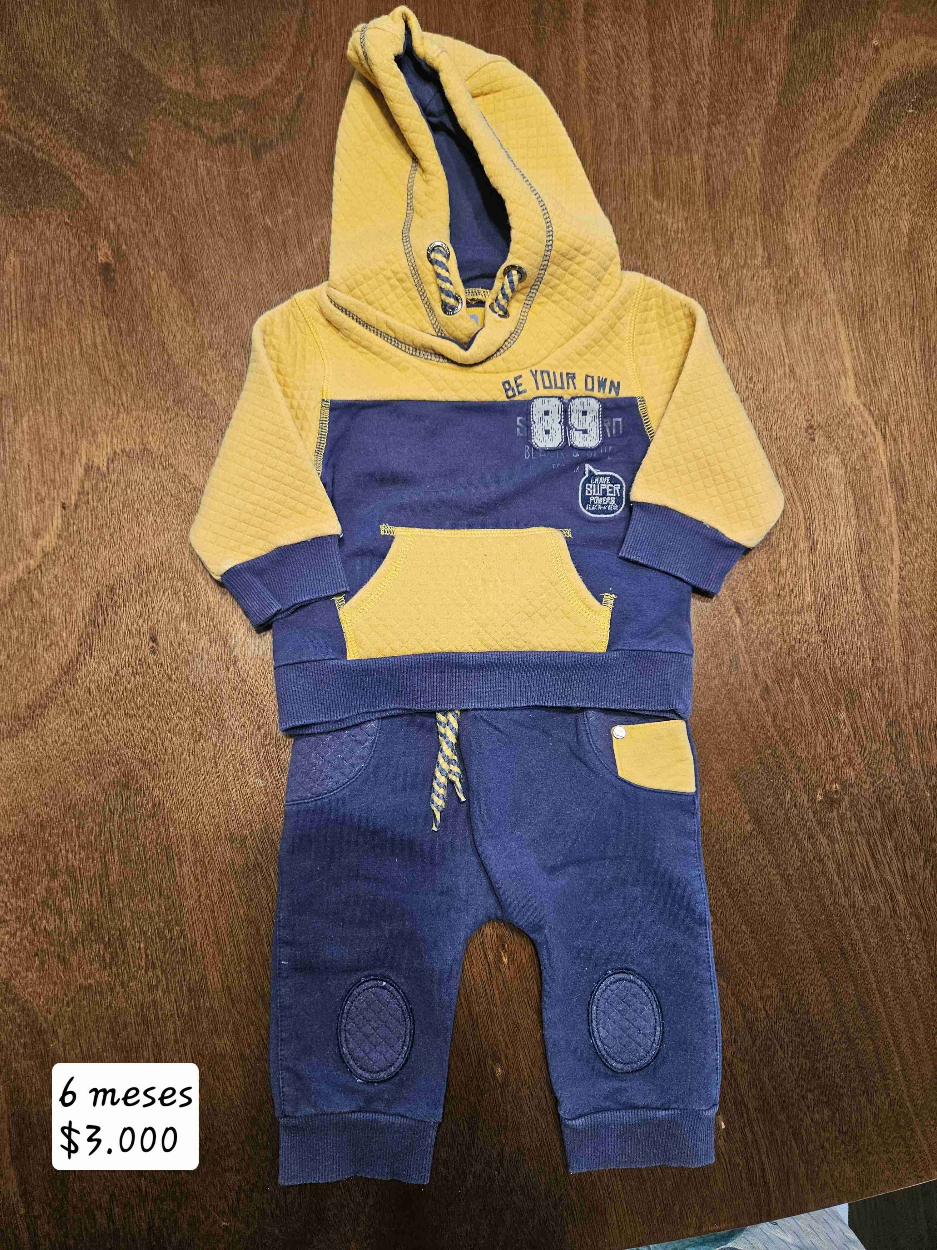 Conjunto bebé 6 meses amarillo y azul
