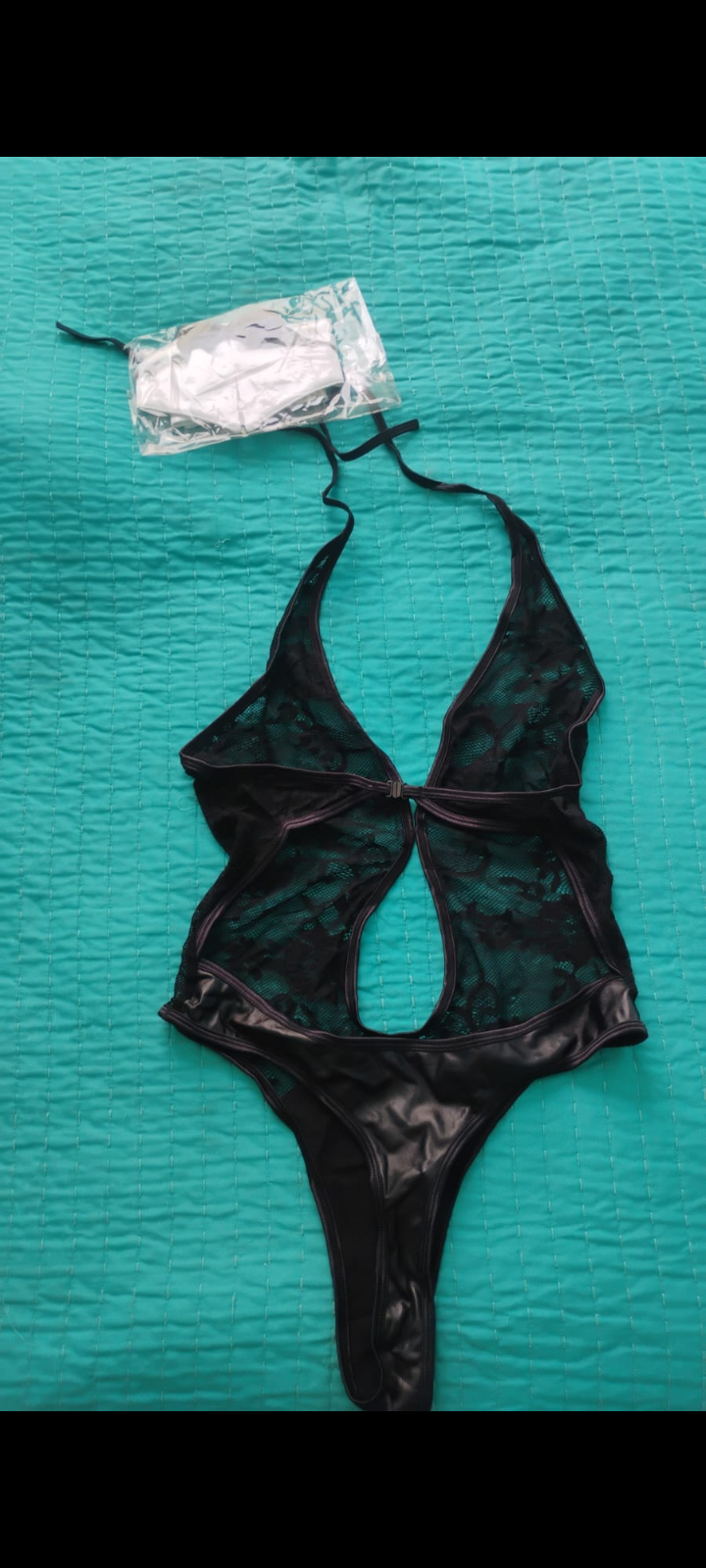 Body de encaje negro sexy - miniatura 3