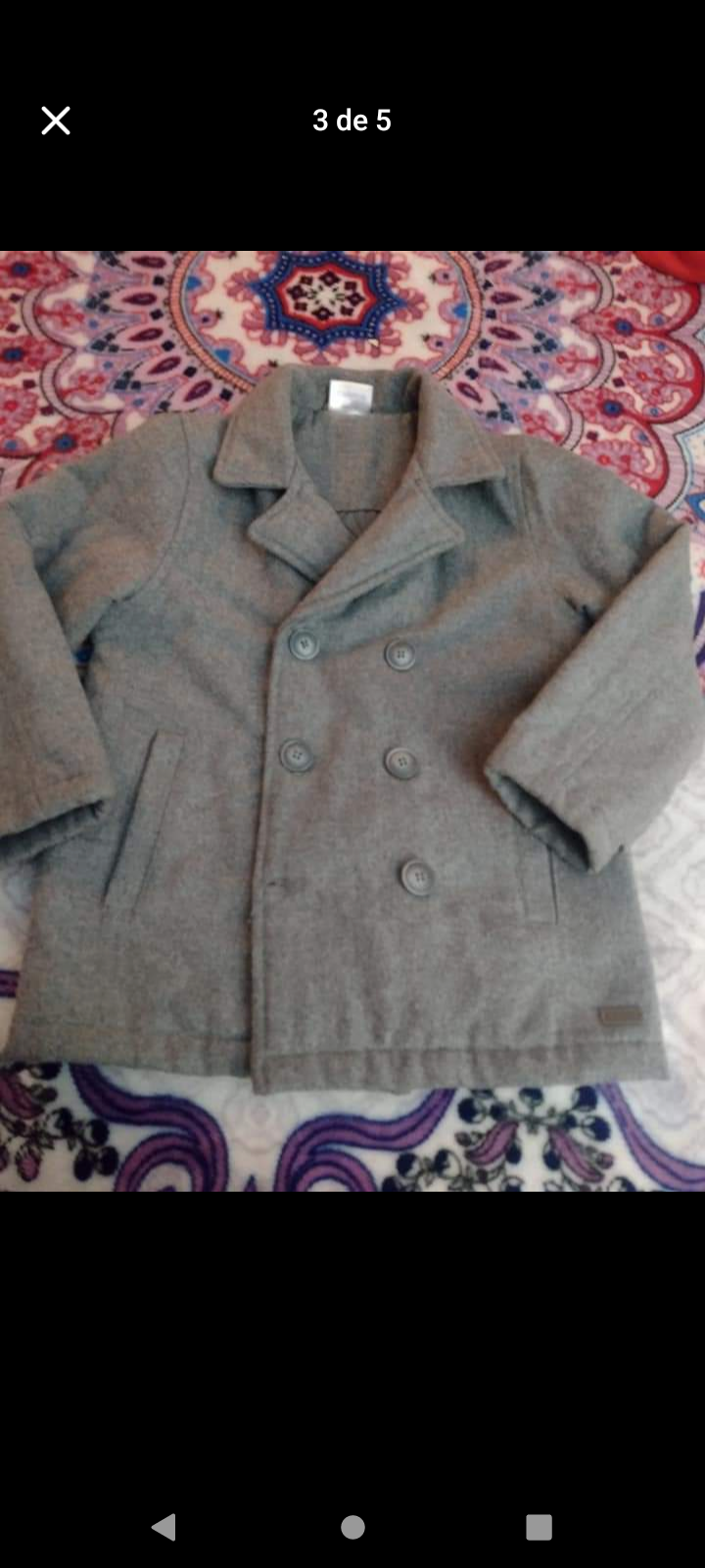 Abrigo infantil beige con capucha - miniatura 2