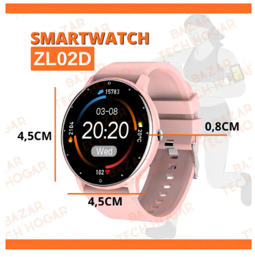 Smartwatch rosado Reloj Inteligente Smartwatch Zl0 - miniatura 3