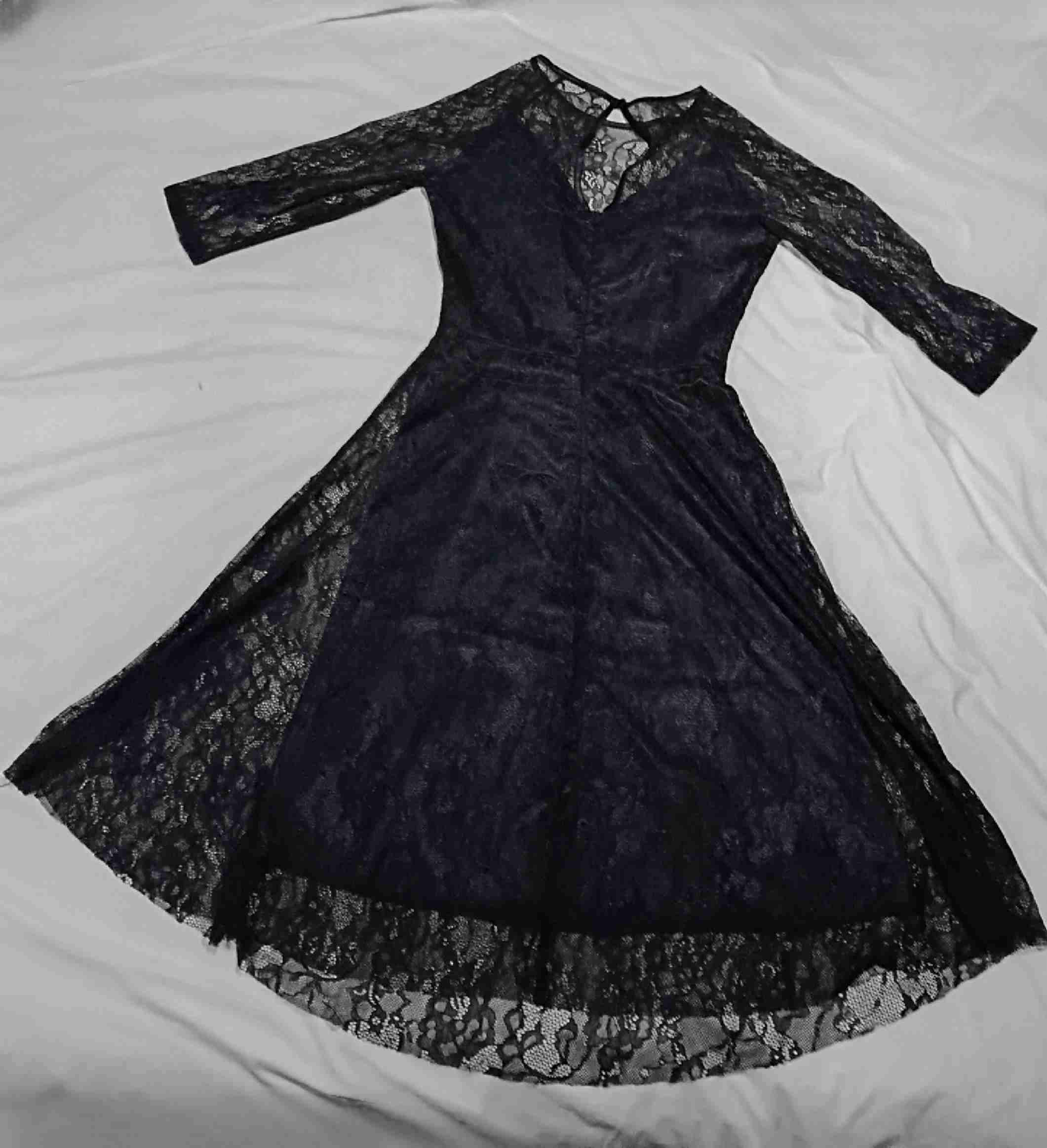 Vestido encaje azul marino elegante - miniatura 2