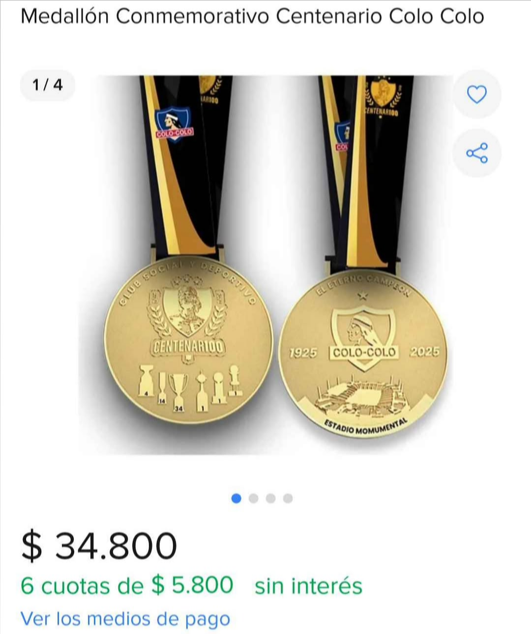 Medalla de celebración Centenario - miniatura 2