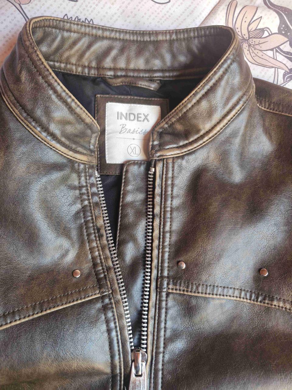 Chaqueta de ecocuero marrón - miniatura 4