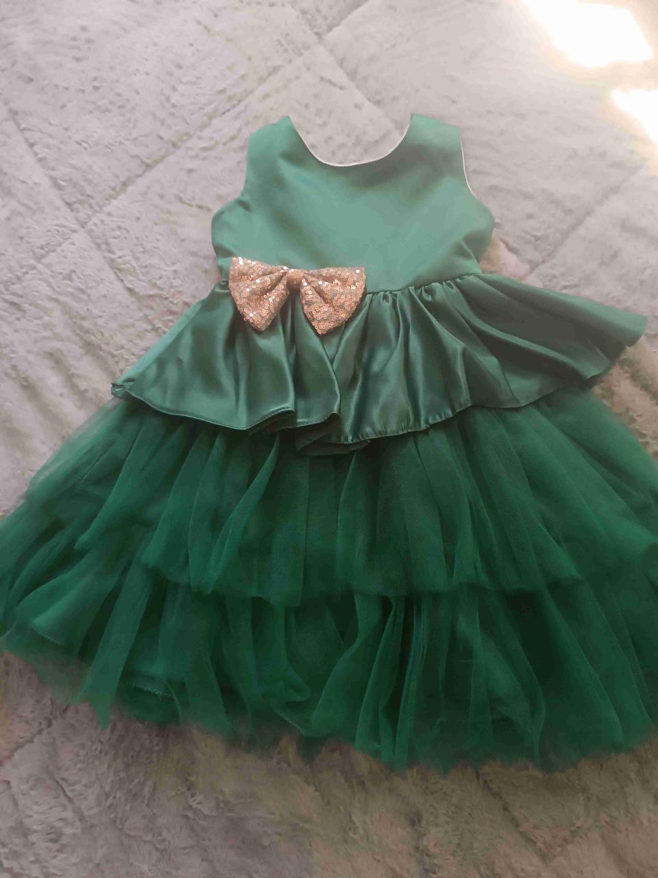 Vestido verde para niña talla 3 años - miniatura 1