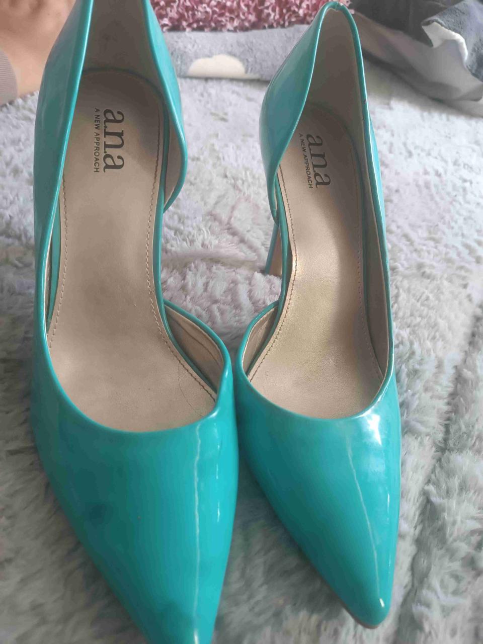 Zapatos de taco azul turquesa n°39 - miniatura 1