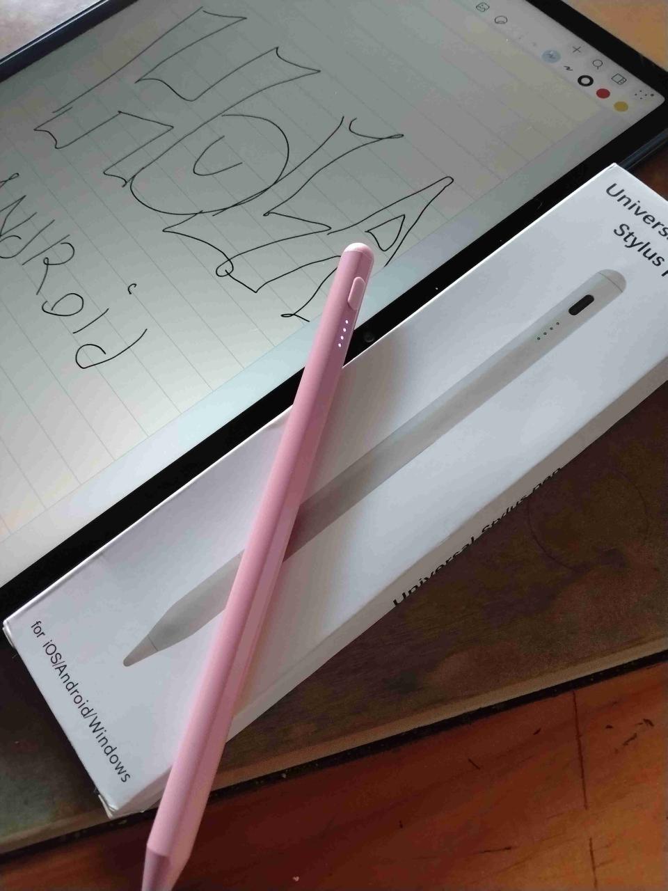 Lápiz táctil universal rosa para tablets - miniatura 1