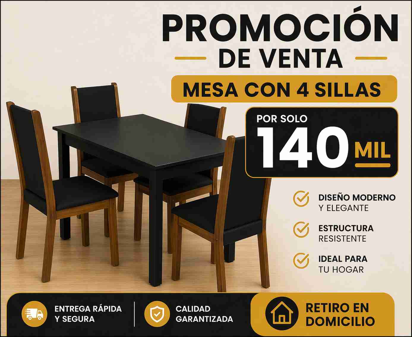 Comedor 4 sillas - miniatura 3
