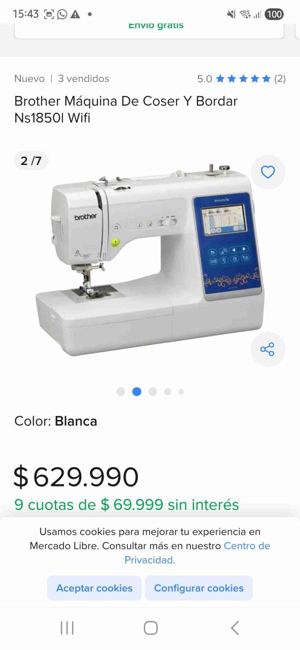 Máquina de Coser Brother NS1850L - miniatura 2
