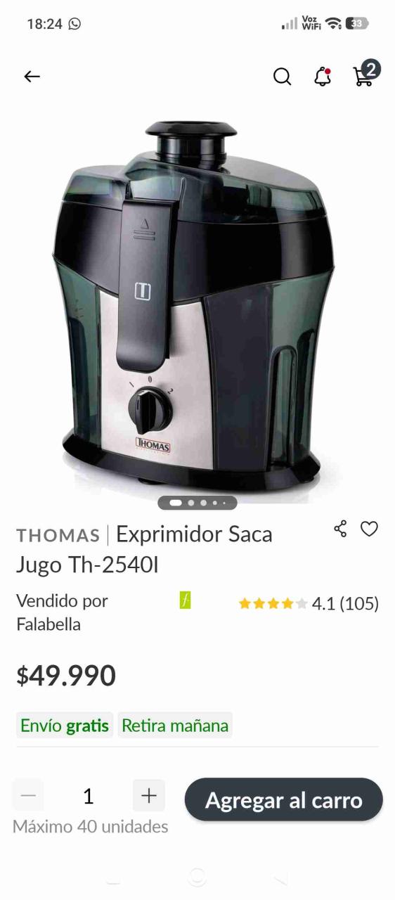 Exprimidor Thomas Th-2540I