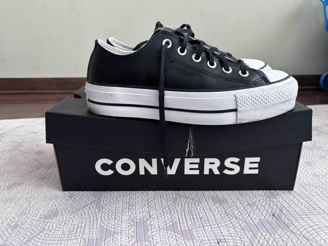 Zapatillas negras cuero Converse All Star Talla 38 - miniatura 3