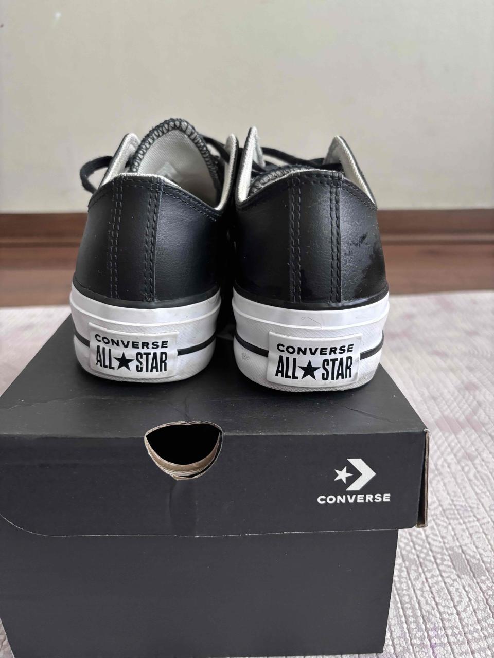 Zapatillas negras cuero Converse All Star Talla 38 - miniatura 4