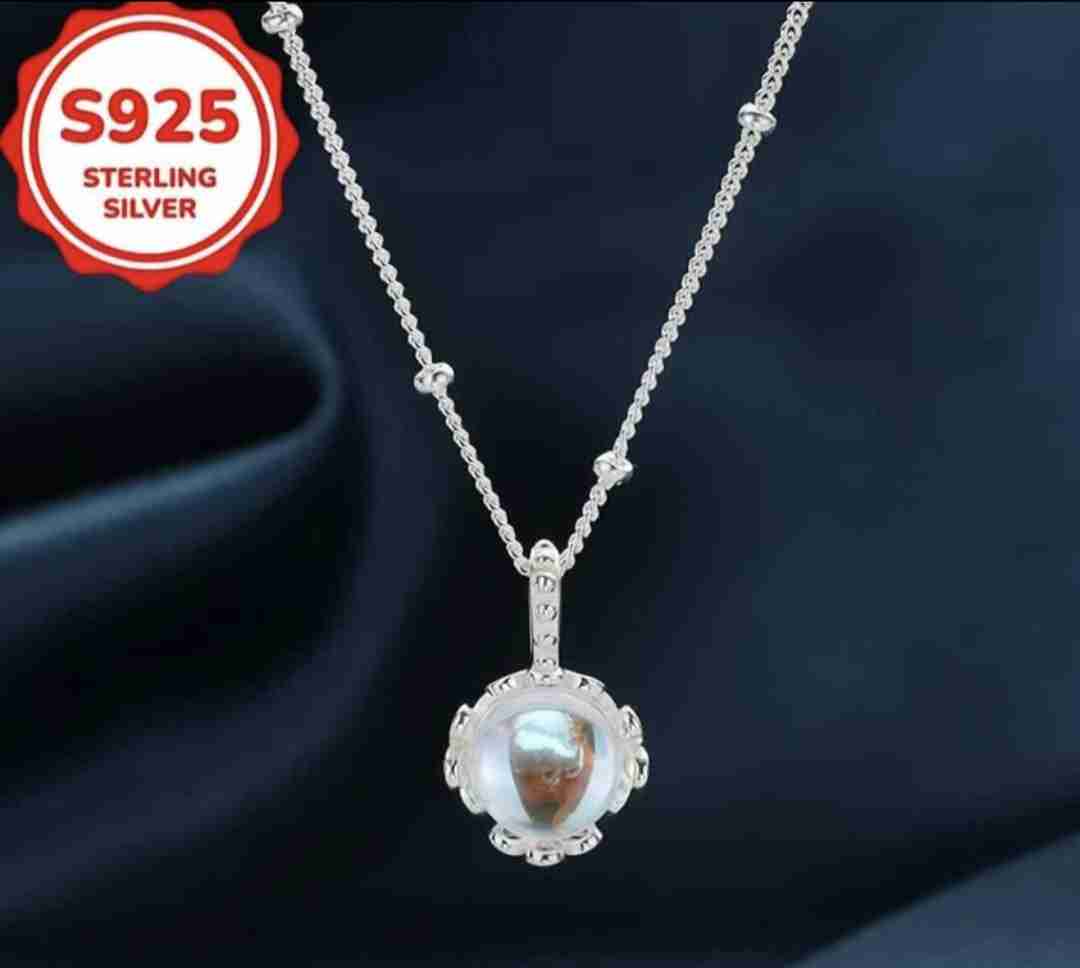 Collar con colgante azul de plata esterlina 925 - miniatura 2