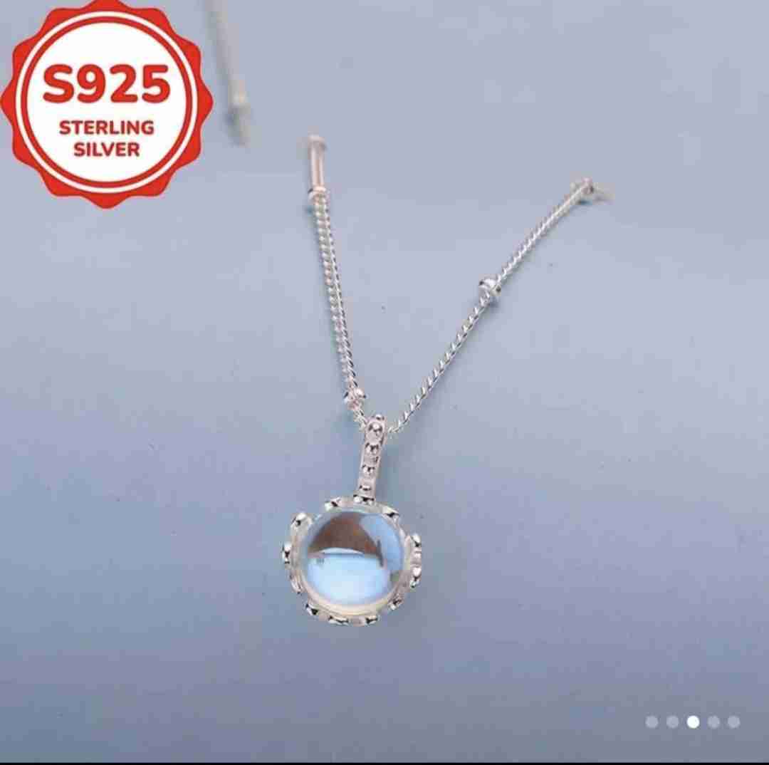 Collar con colgante azul de plata esterlina 925 - miniatura 3