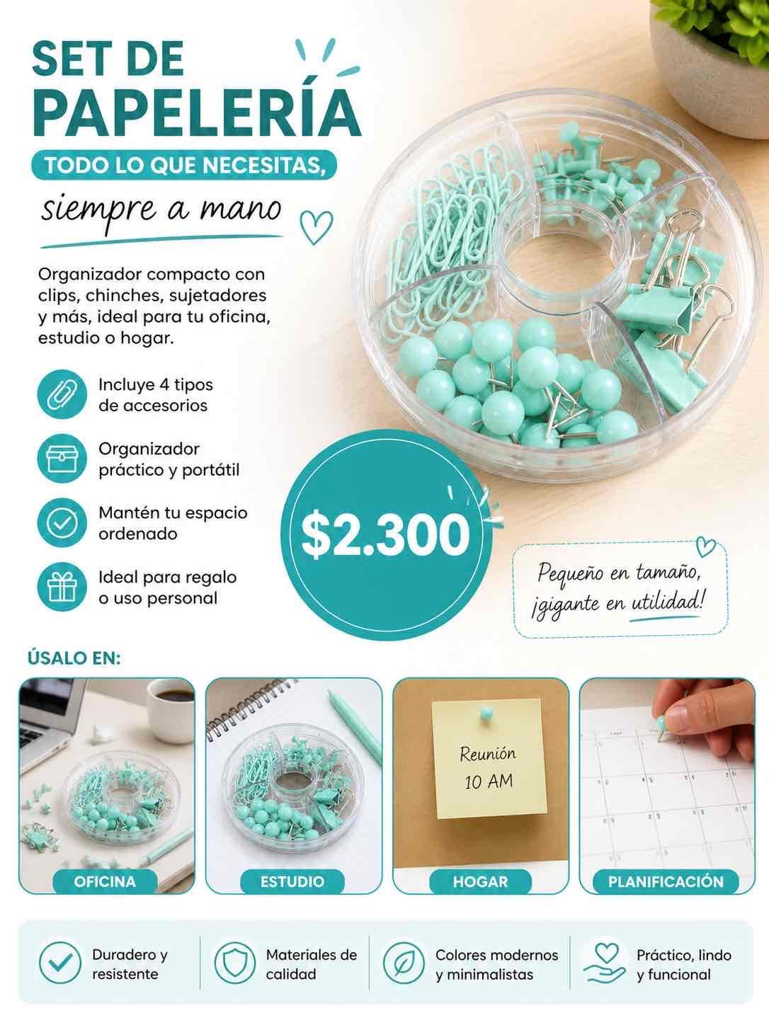Set de papelería compacto