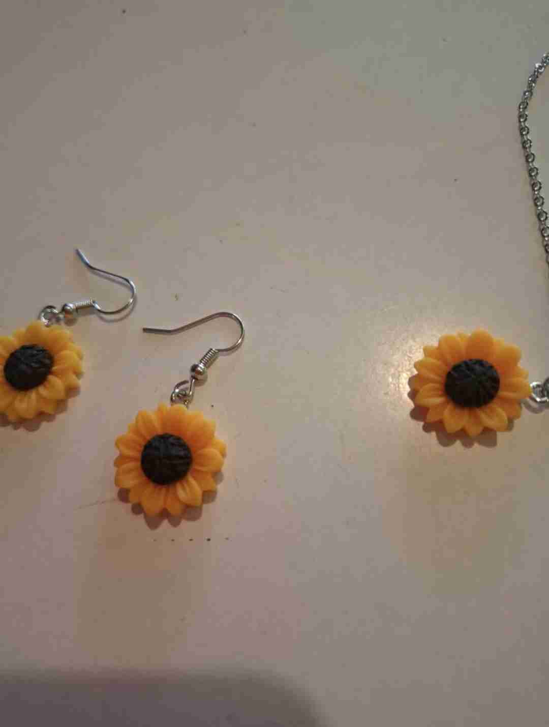 Set collar y aros girasol - miniatura 3