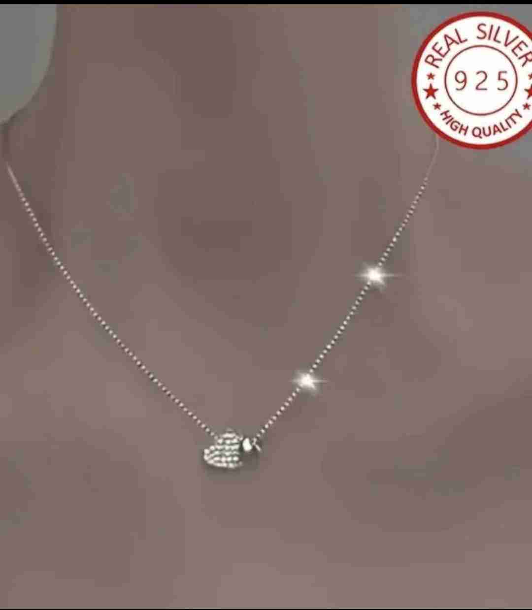 Collar de plata con dije corazón - miniatura 2