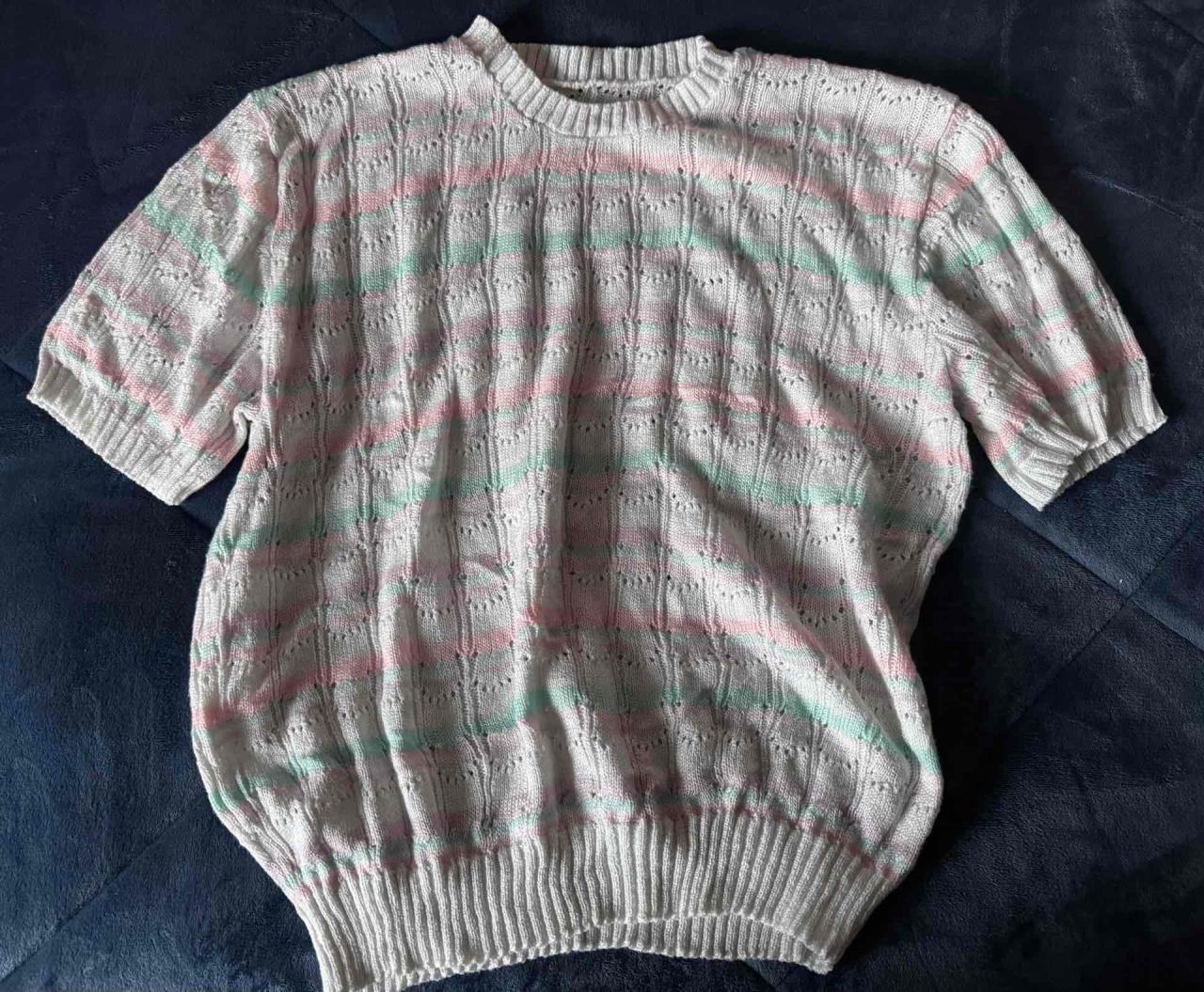 Sweater de punto rayado pastel - miniatura 1