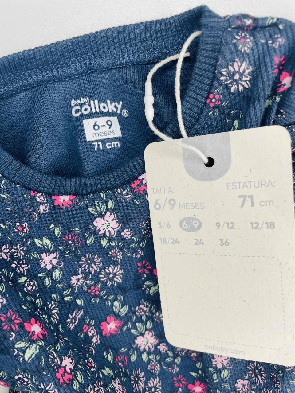Polera floral azul Colloky 6/9 meses - miniatura 2